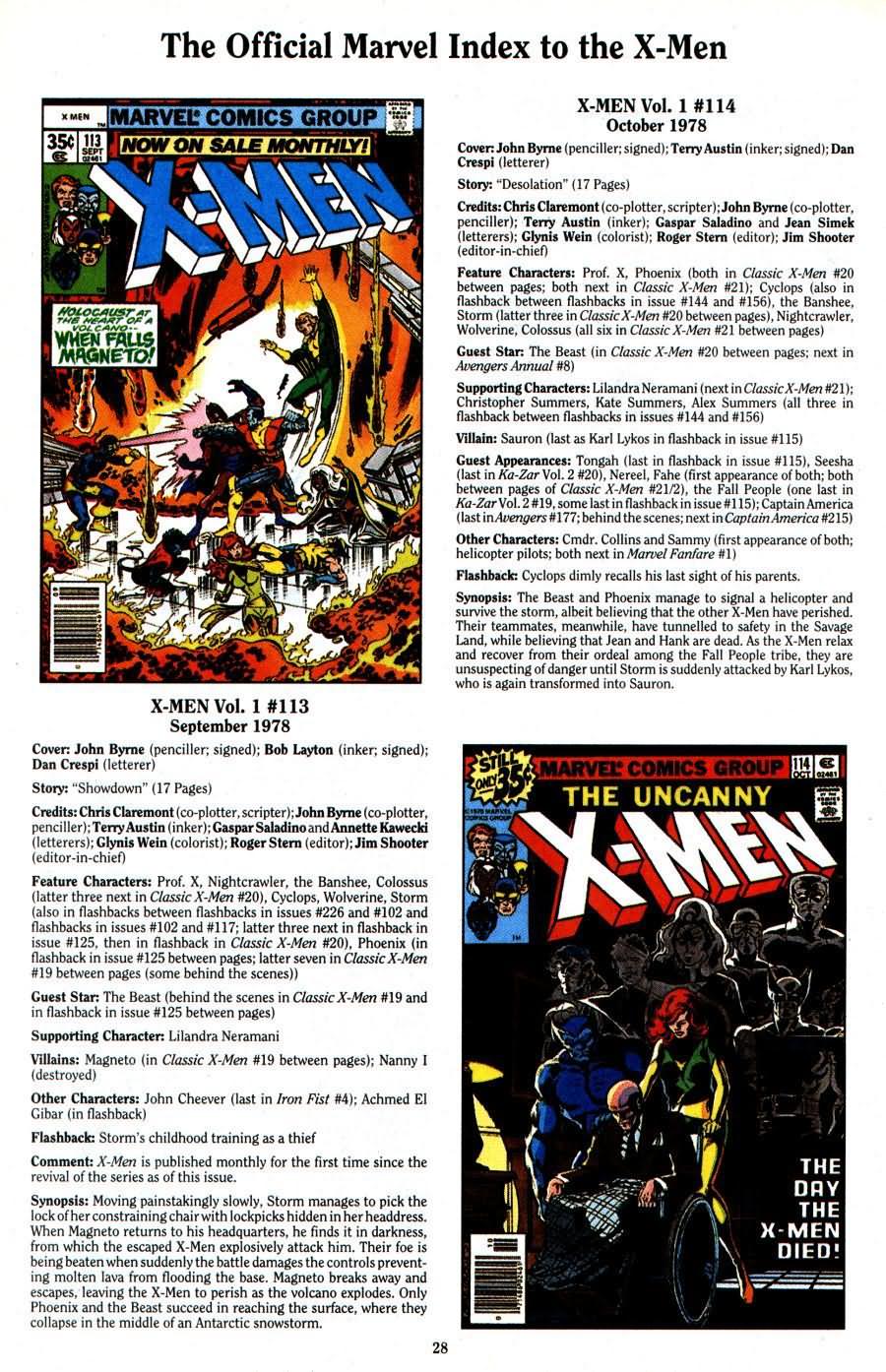 Read online The Official Marvel Index To The X-Men (1994) comic -  Issue #2 - 30