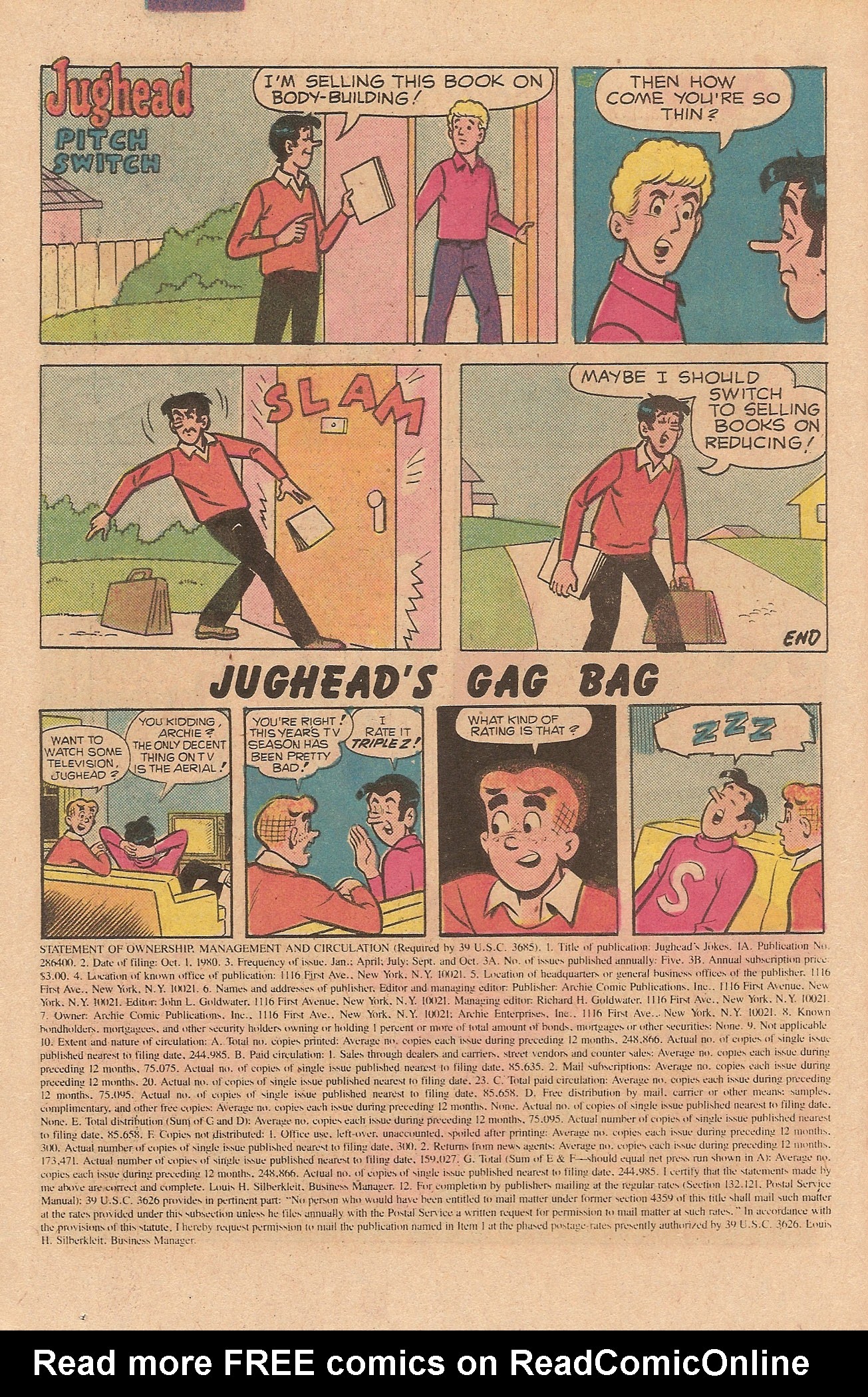 Read online Jughead's Jokes comic -  Issue #72 - 18