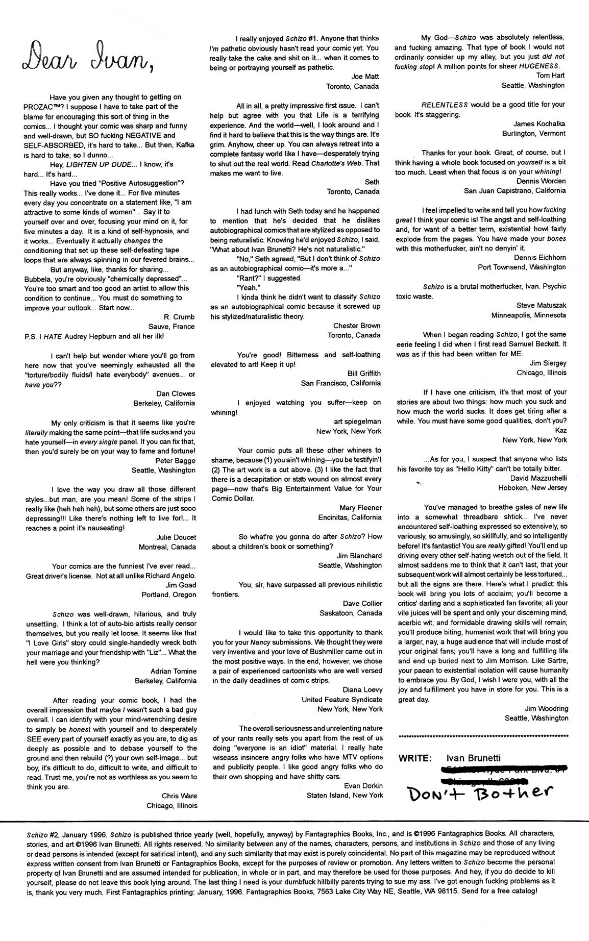 Read online Schizo comic -  Issue #2 - 2