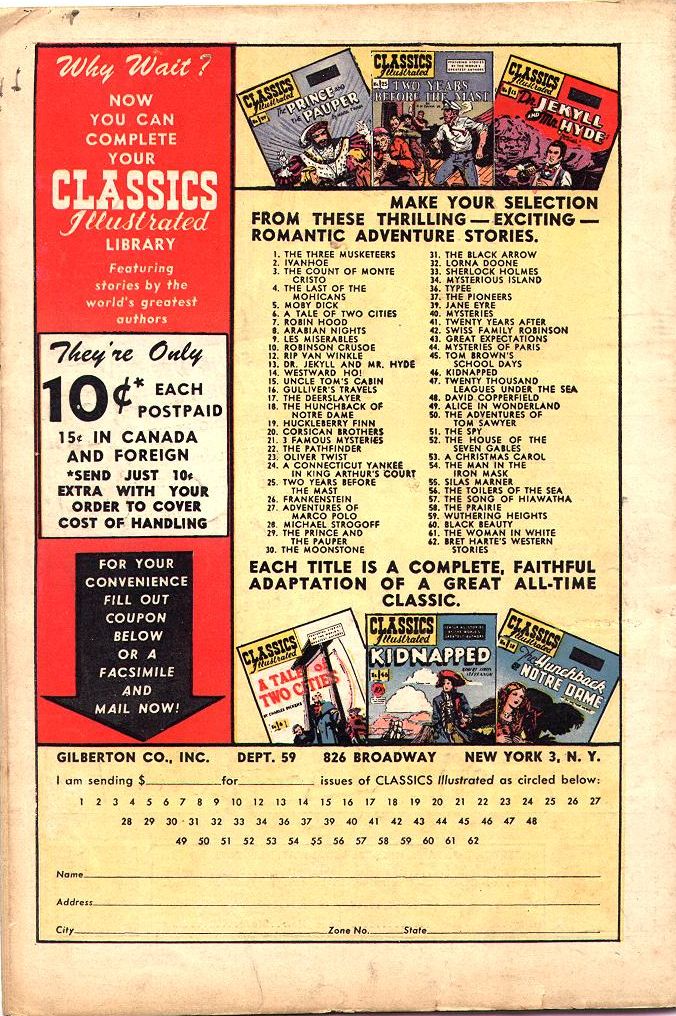 Read online Classics Illustrated comic -  Issue #61 - 51