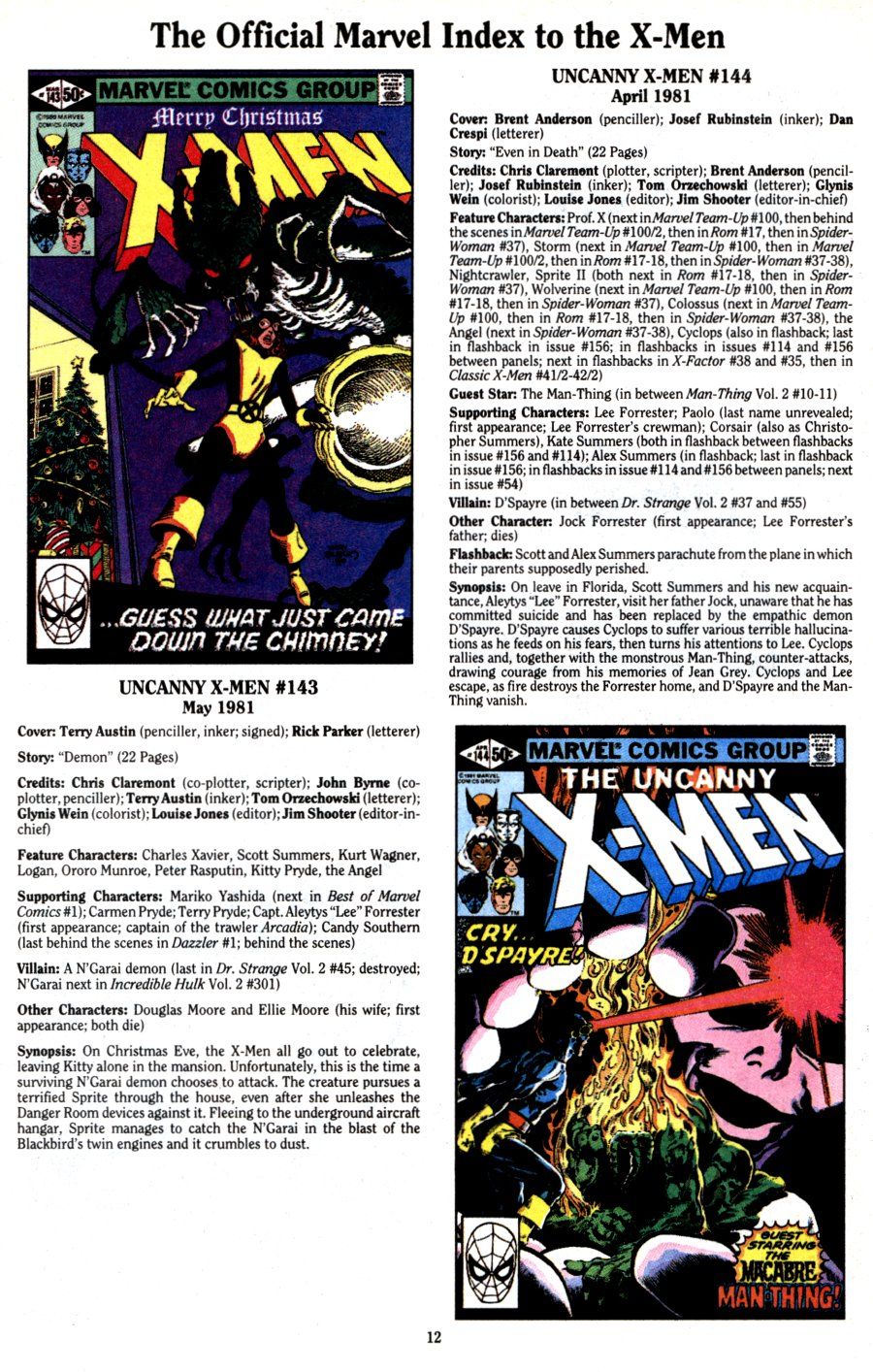Read online The Official Marvel Index To The X-Men (1994) comic -  Issue #3 - 14