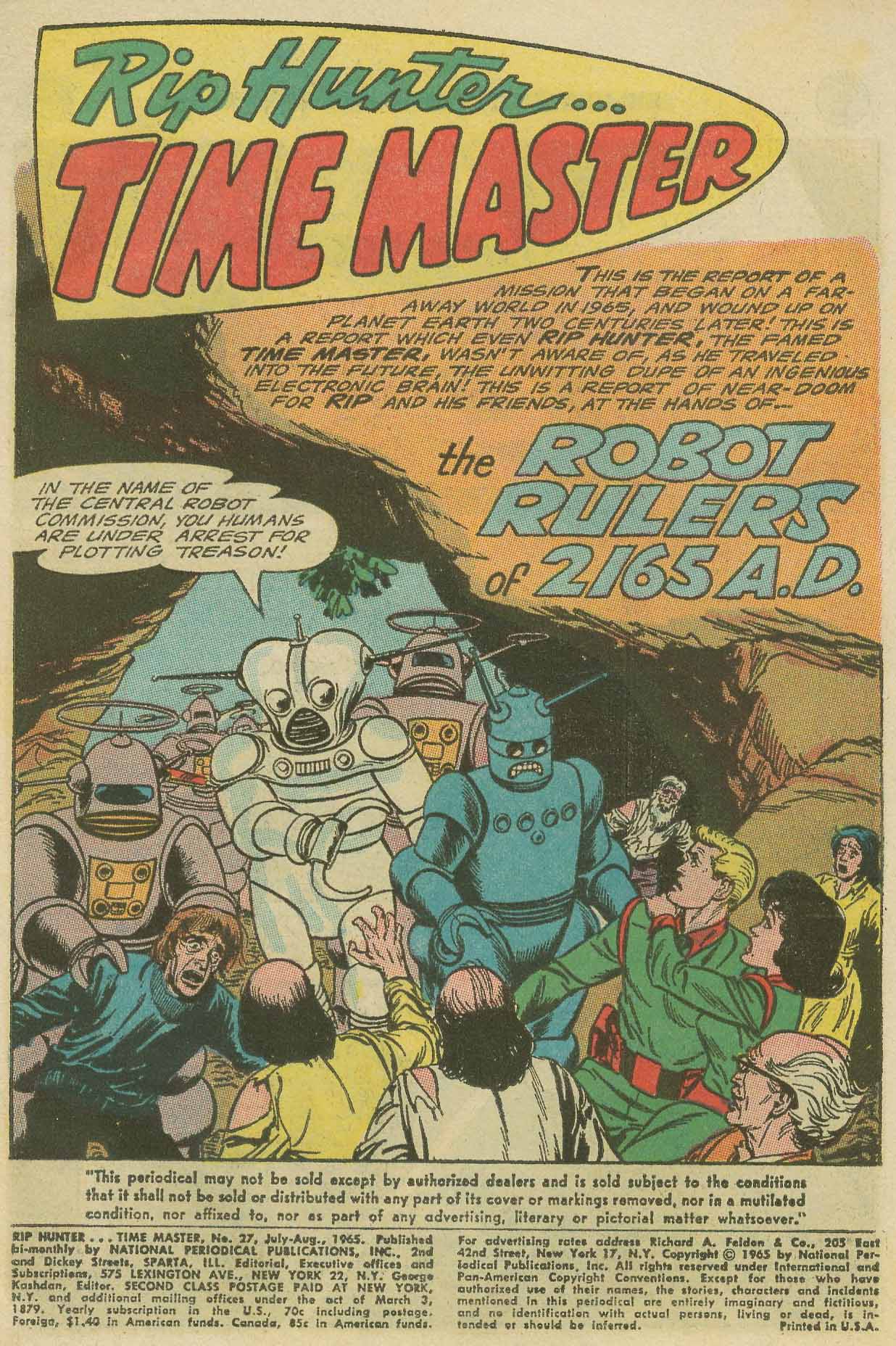Read online Rip Hunter...Time Master comic -  Issue #27 - 3