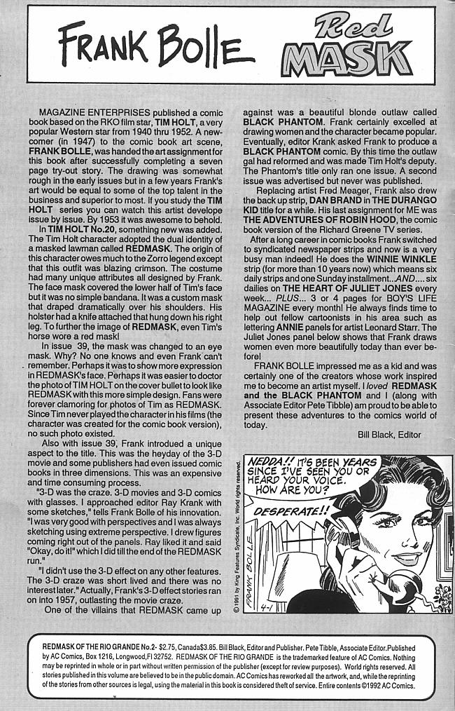 Read online Red Mask of the Rio Grande comic -  Issue #2 - 2
