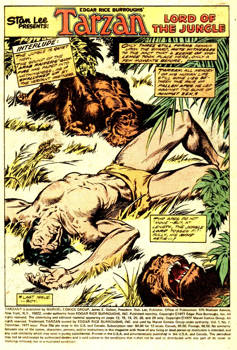 Read online Tarzan (1977) comic -  Issue #7 - 2