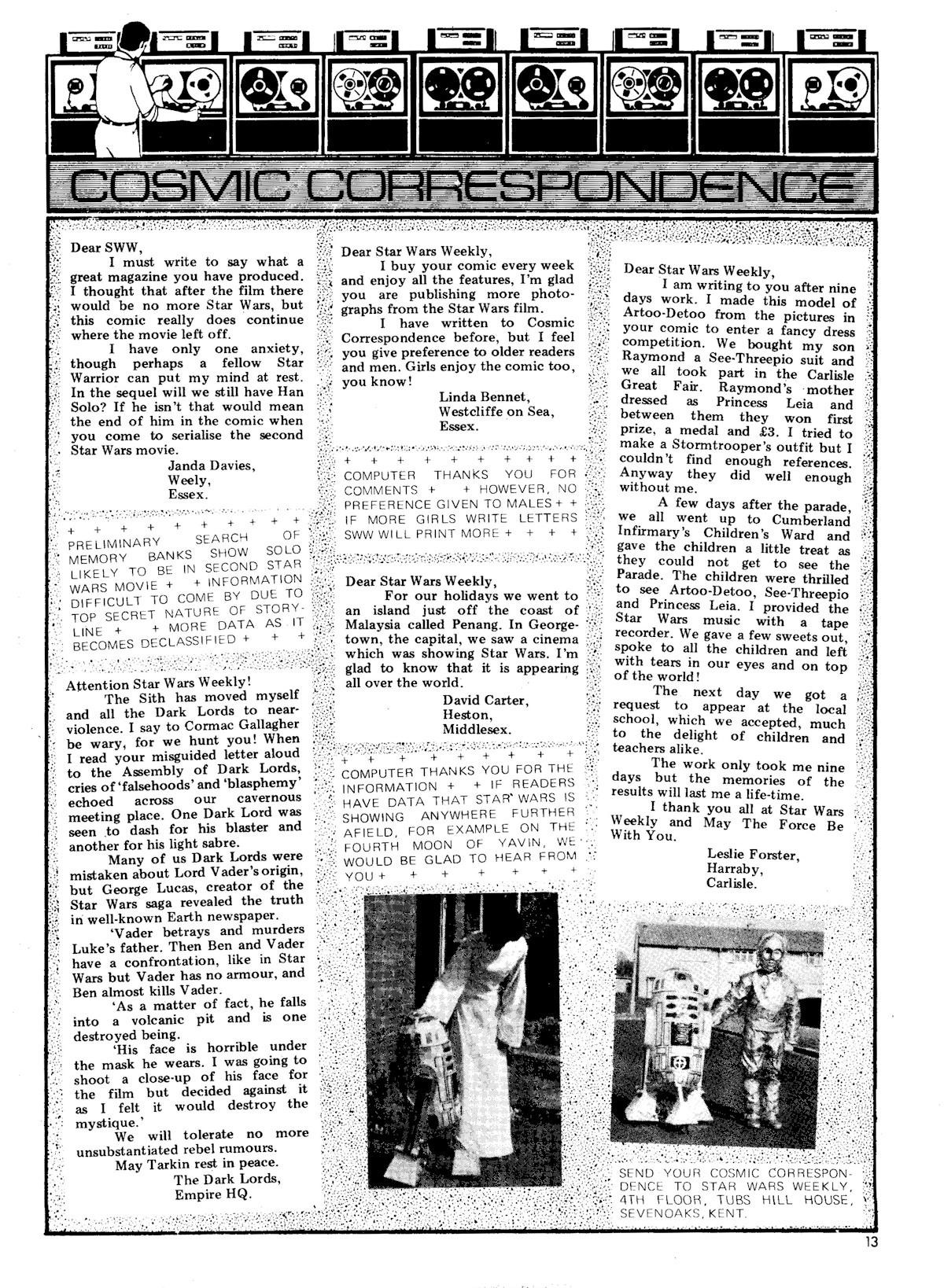 Read online Star Wars Weekly comic -  Issue #39 - 13