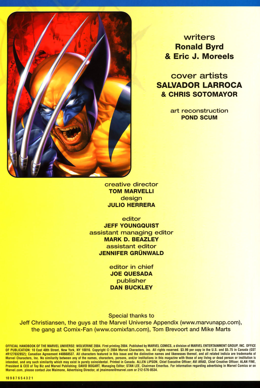 Read online Official Handbook of the Marvel Universe: Wolverine 2004 comic -  Issue # Full - 2