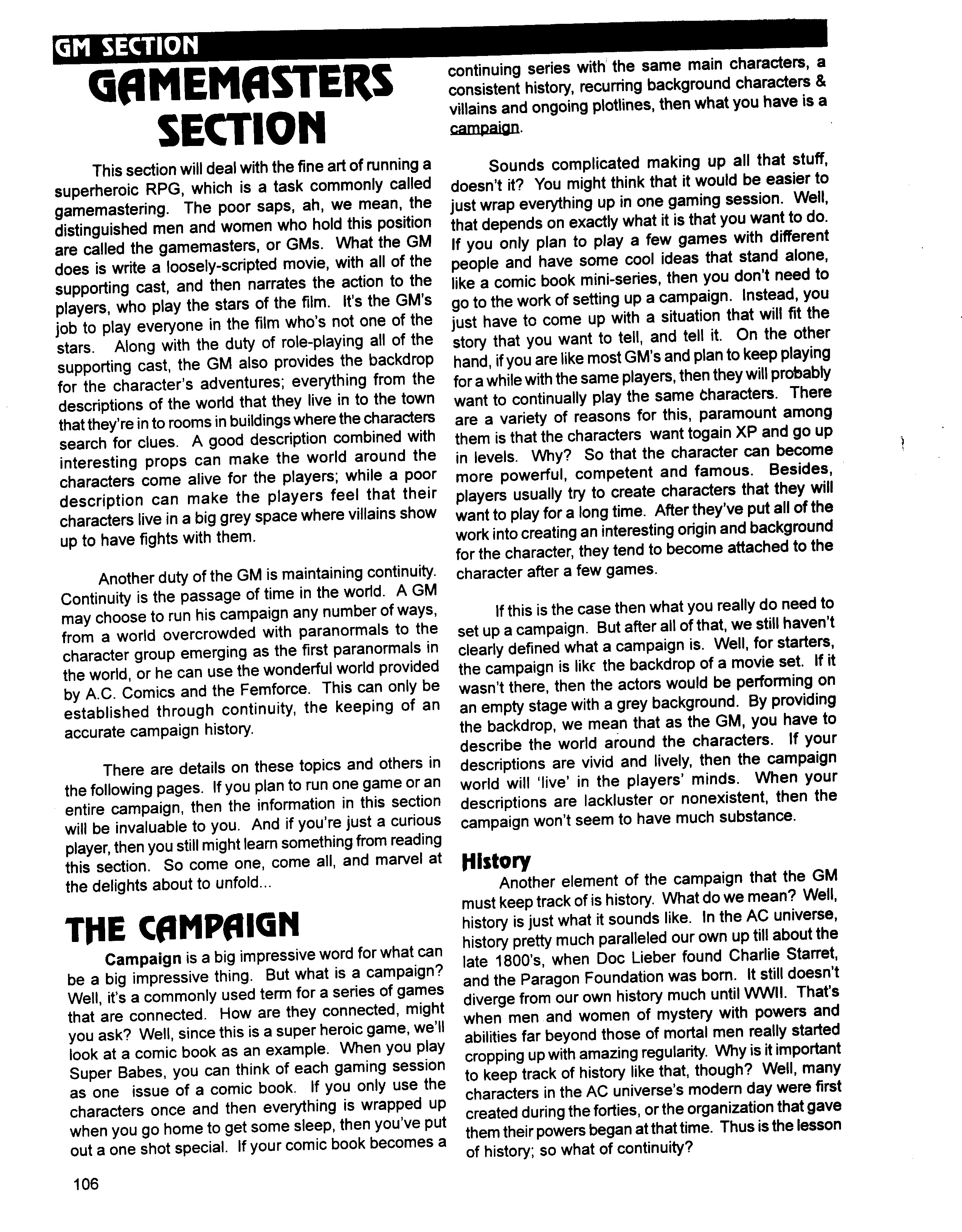 Read online Superbabes: The Femforce Role-Playing Game comic -  Issue # TPB - 108