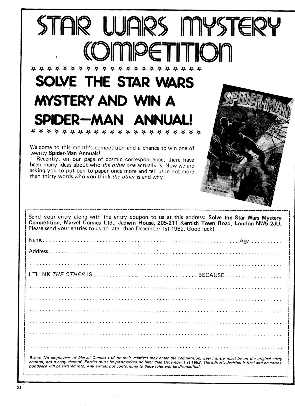 Read online Star Wars Weekly comic -  Issue #163 - 31