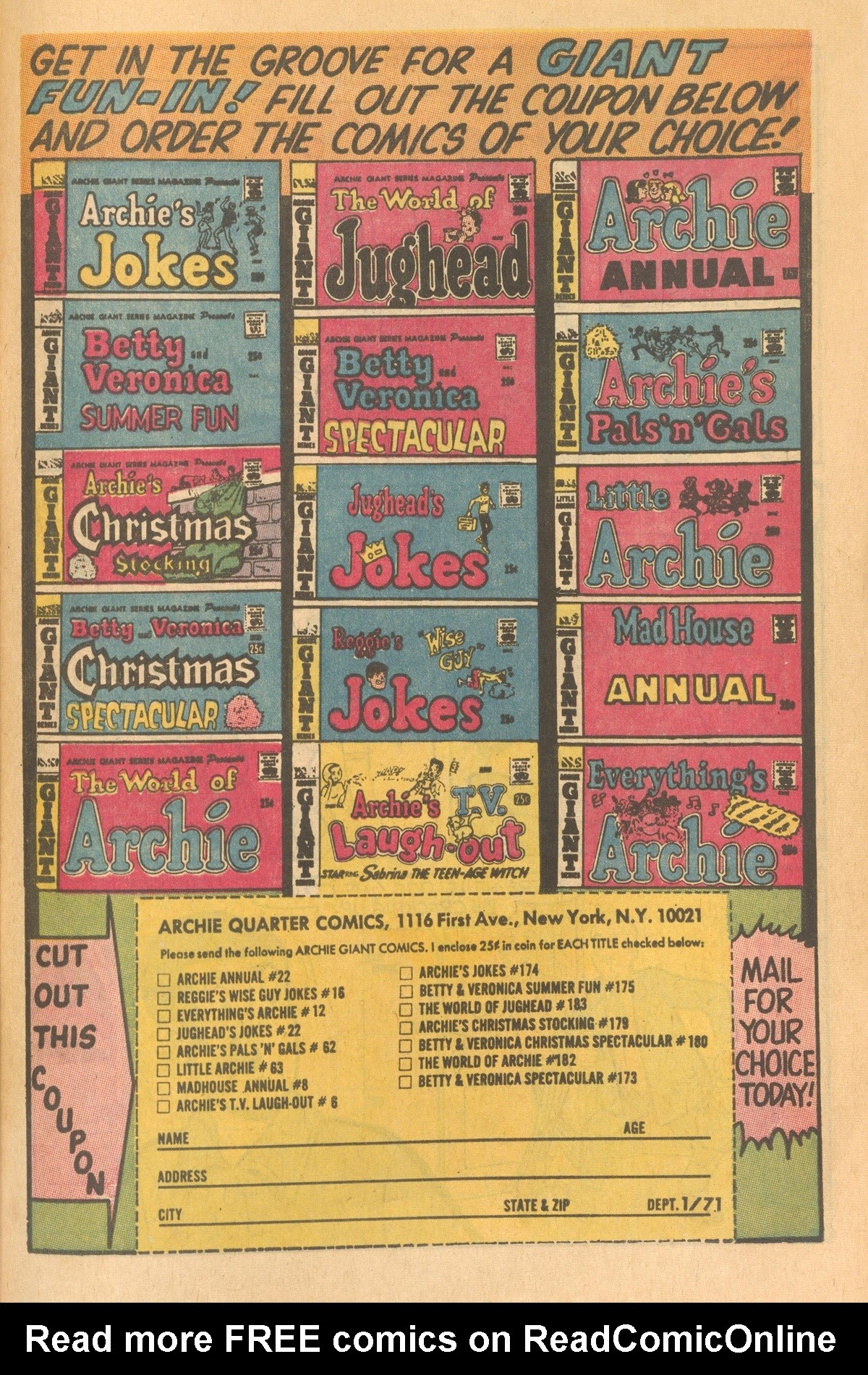 Read online Reggie's Wise Guy Jokes comic -  Issue #16 - 31