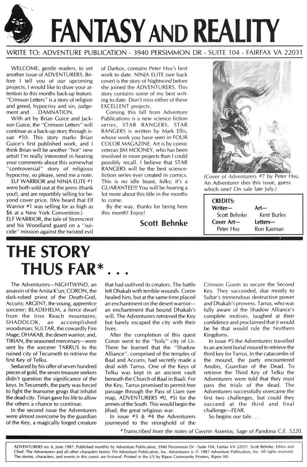 Read online Adventurers (1986) comic -  Issue #6 - 2