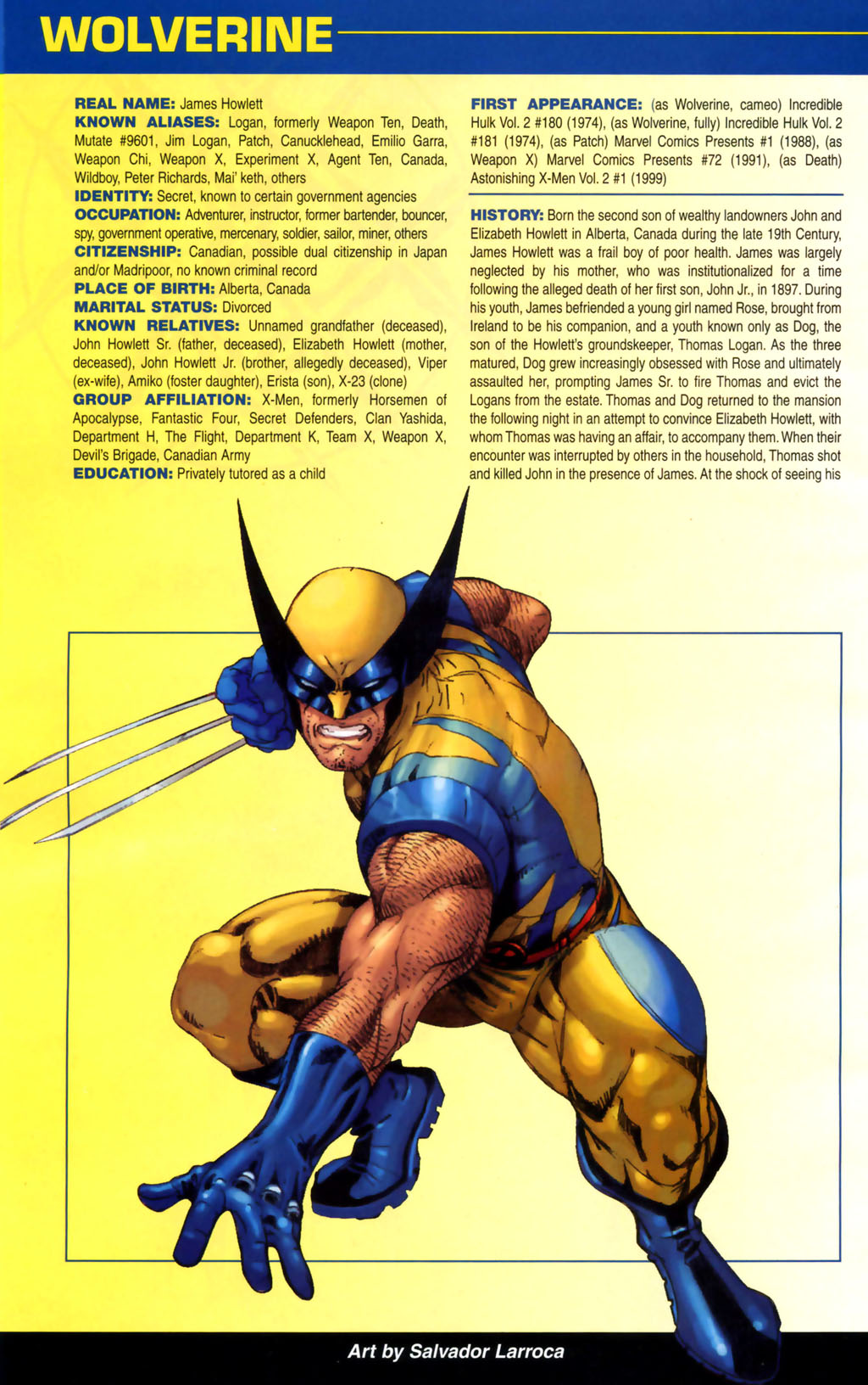 Read online Official Handbook of the Marvel Universe: Wolverine 2004 comic -  Issue # Full - 4