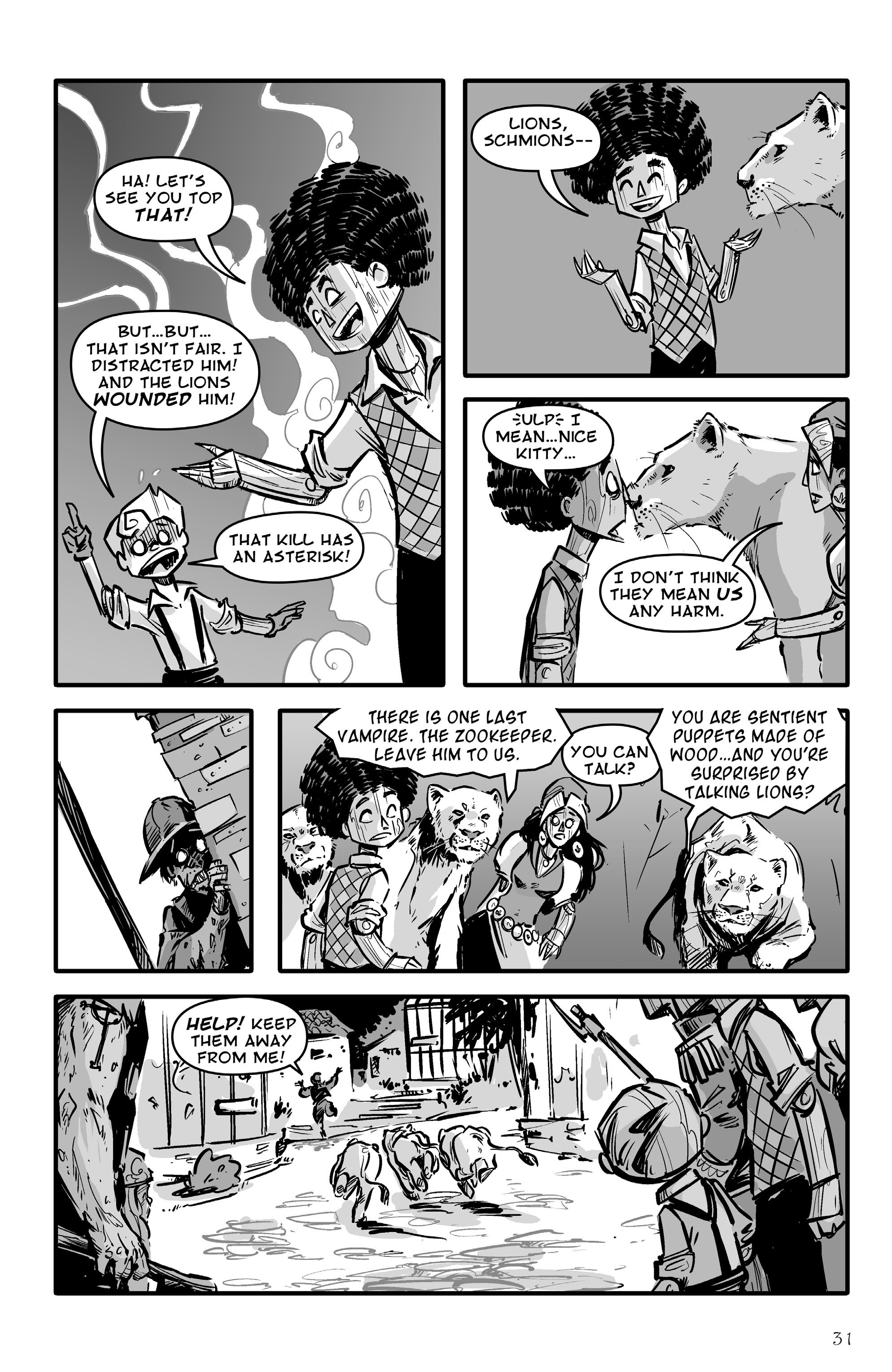Read online Pinocchio, Vampire Slayer Versus the Vampire Zoo comic -  Issue # Full - 32