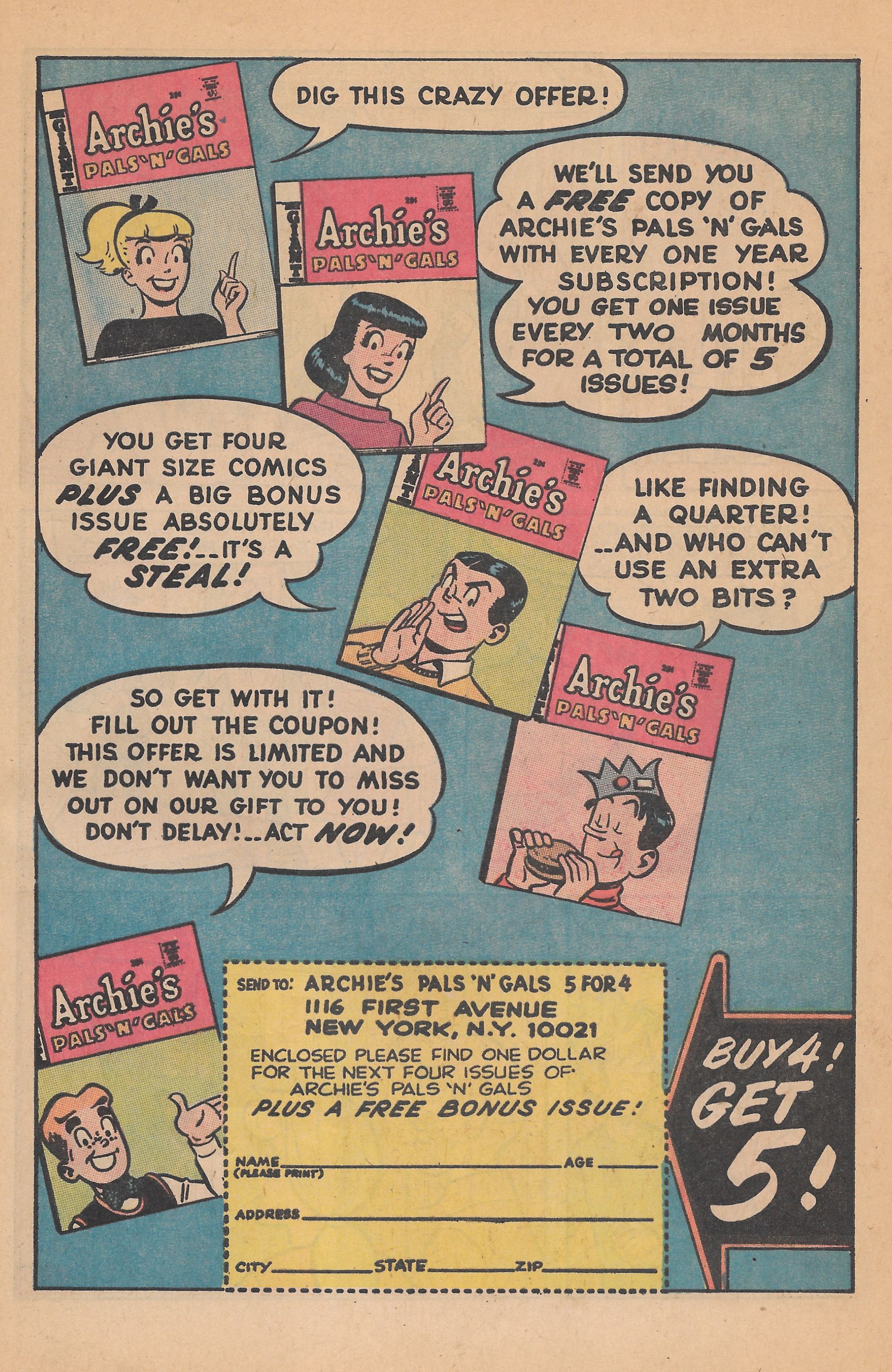 Read online Jughead's Jokes comic -  Issue #19 - 51