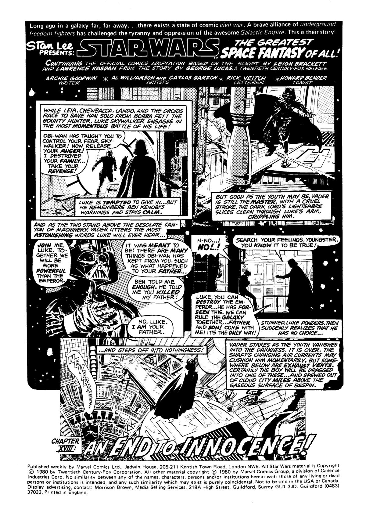 Read online Star Wars Weekly comic -  Issue #135 - 2