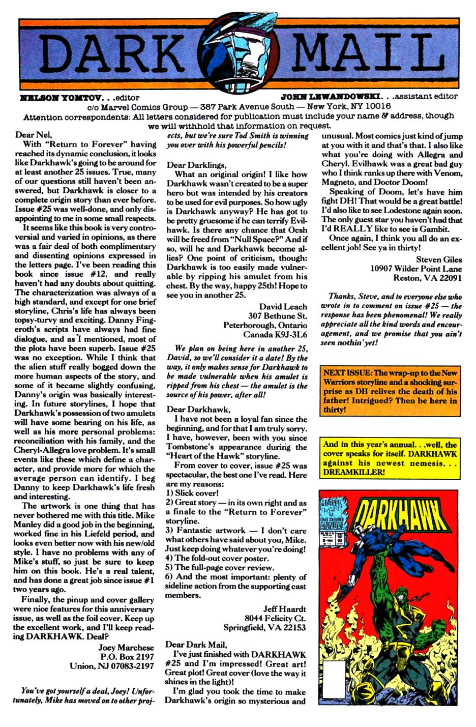 Read online Darkhawk (1991) comic -  Issue #28 - 23