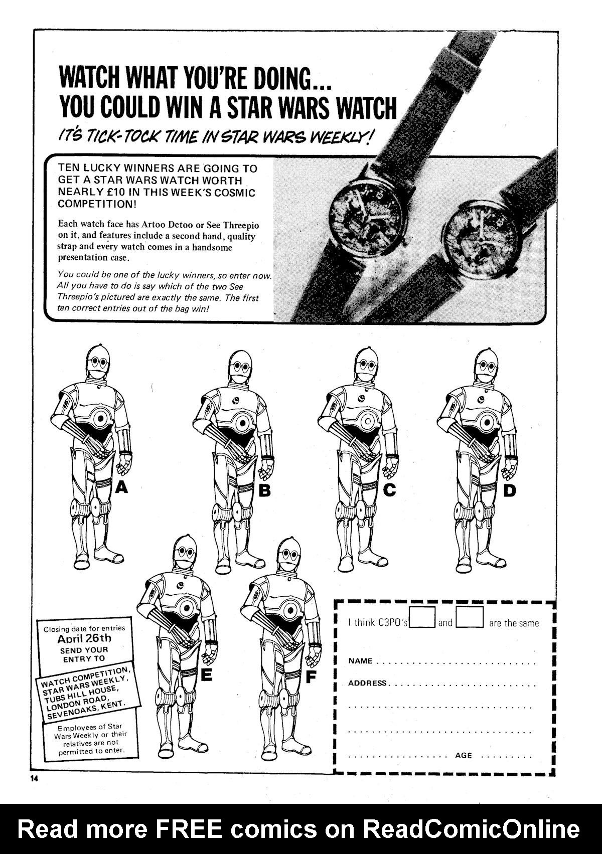 Read online Star Wars Weekly comic -  Issue #10 - 14