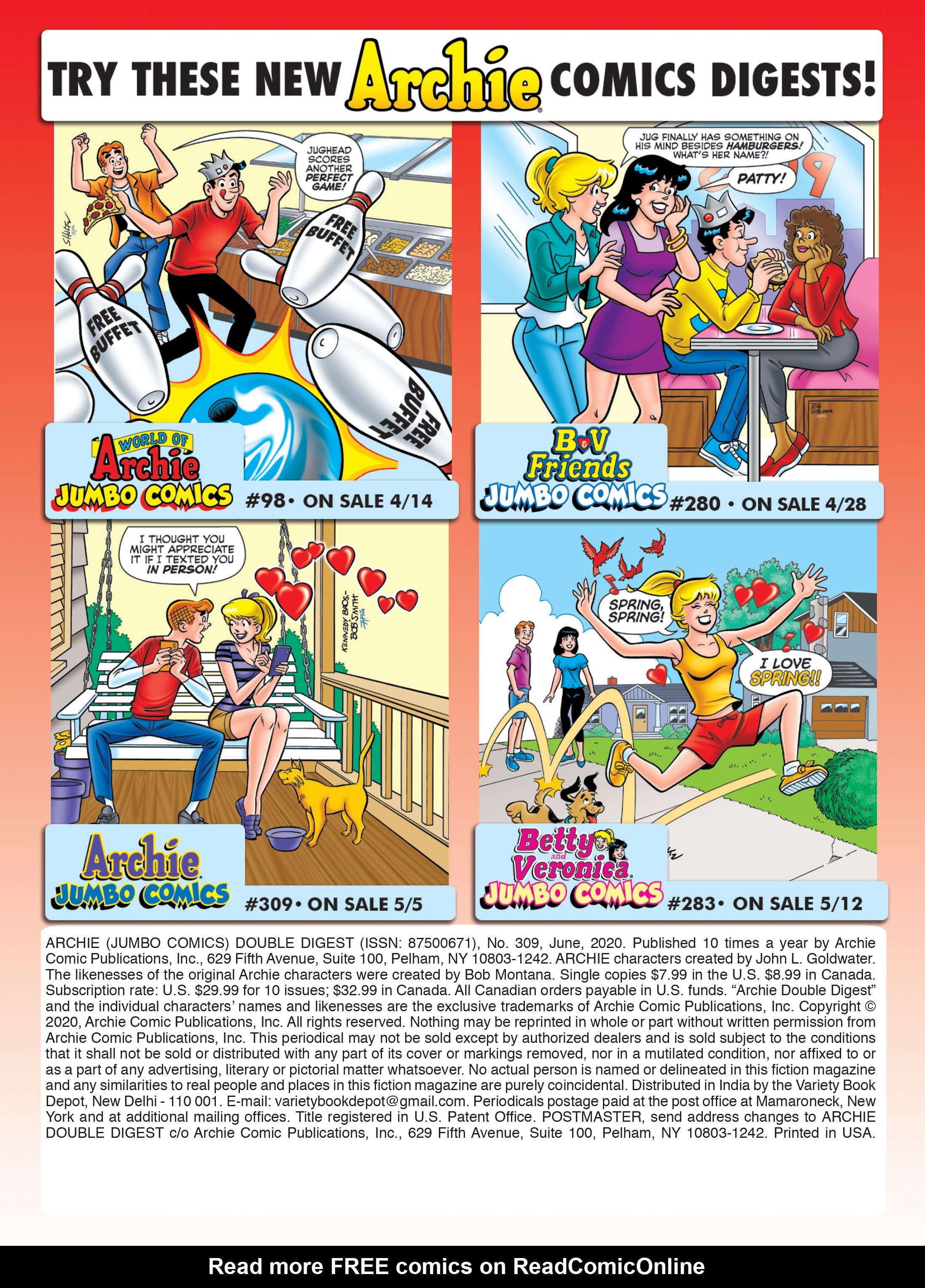 Read online Archie's Double Digest Magazine comic -  Issue #309 - 184