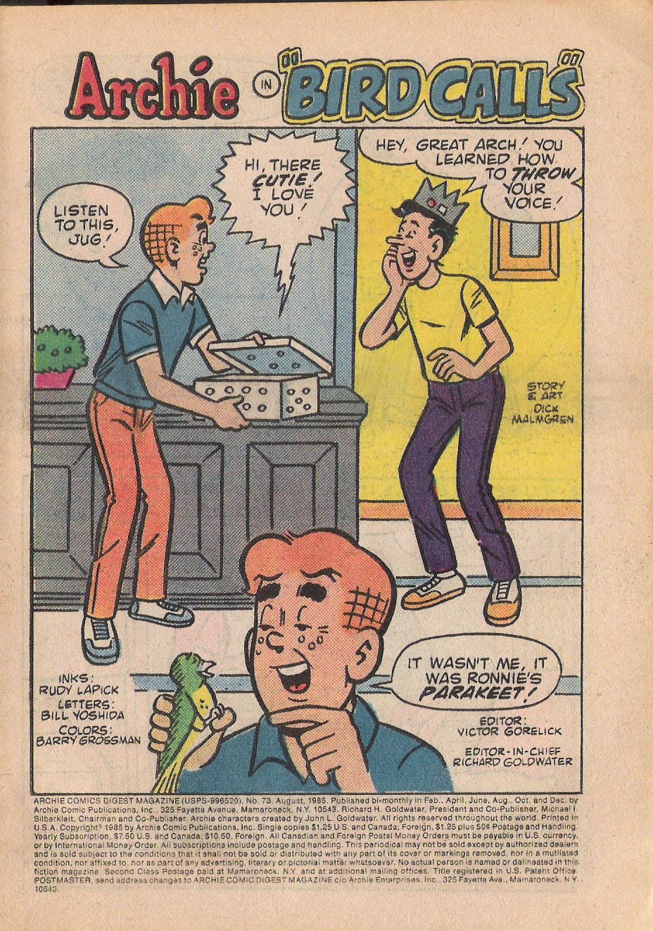 Read online Archie Digest Magazine comic -  Issue #73 - 2