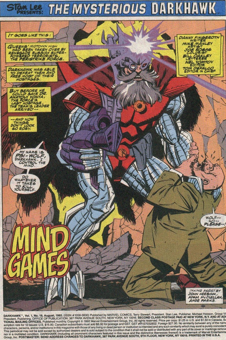 Read online Darkhawk (1991) comic -  Issue #18 - 2