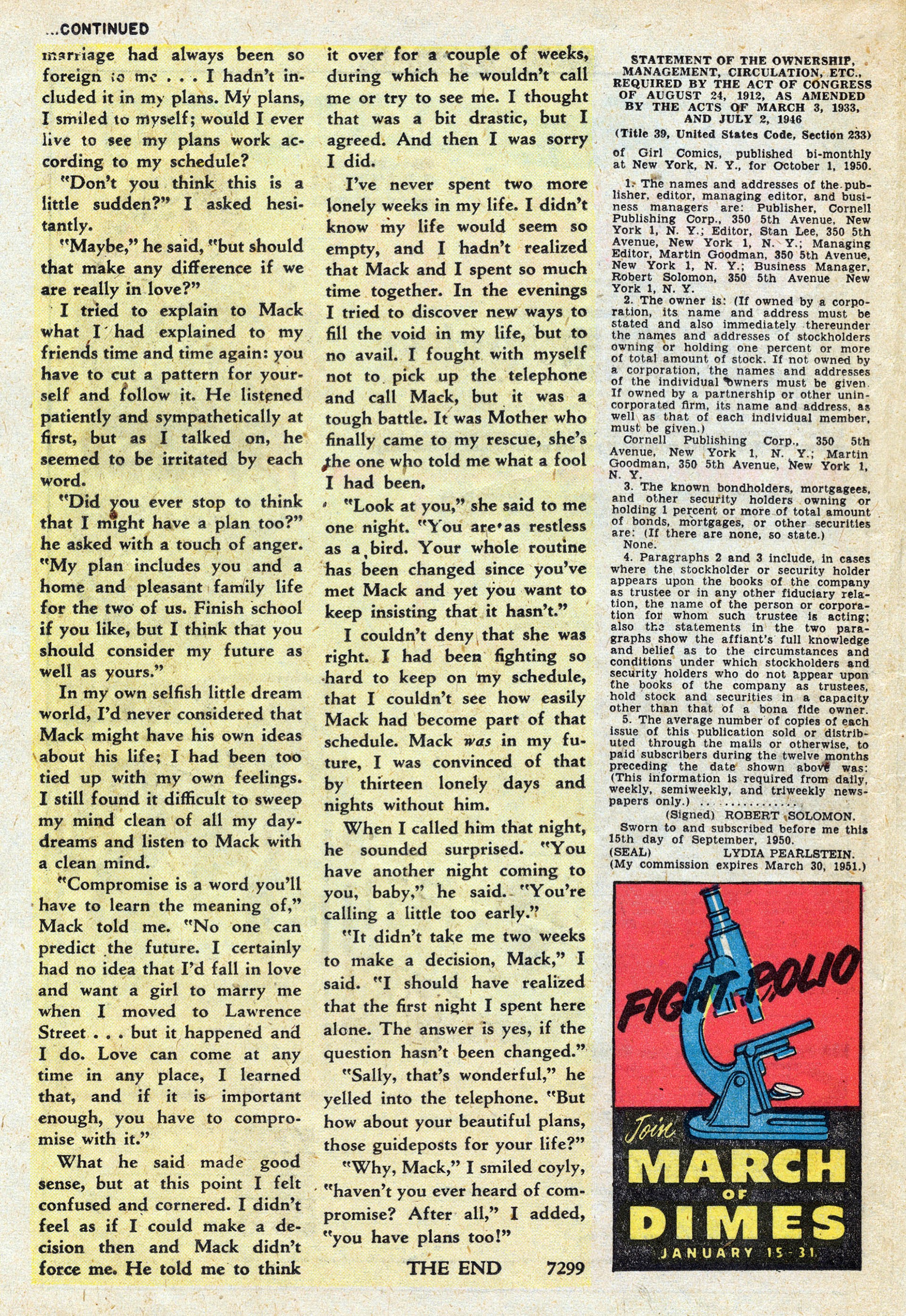 Read online Girl Comics (1949) comic -  Issue #8 - 20