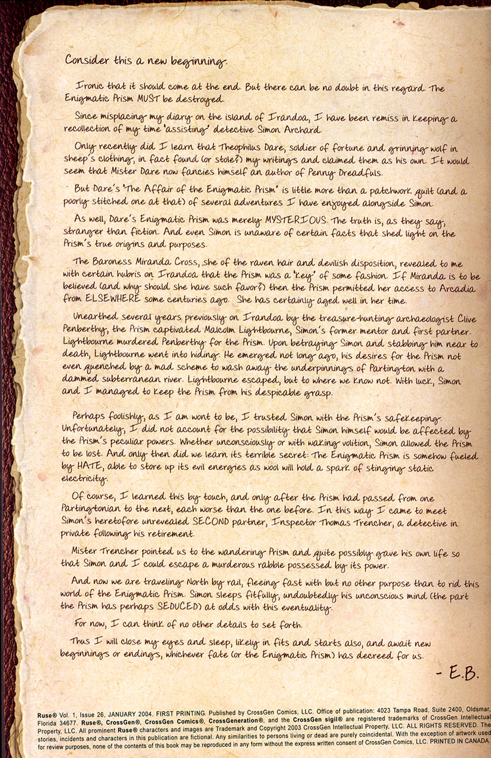 Read online Ruse comic -  Issue #26 - 2