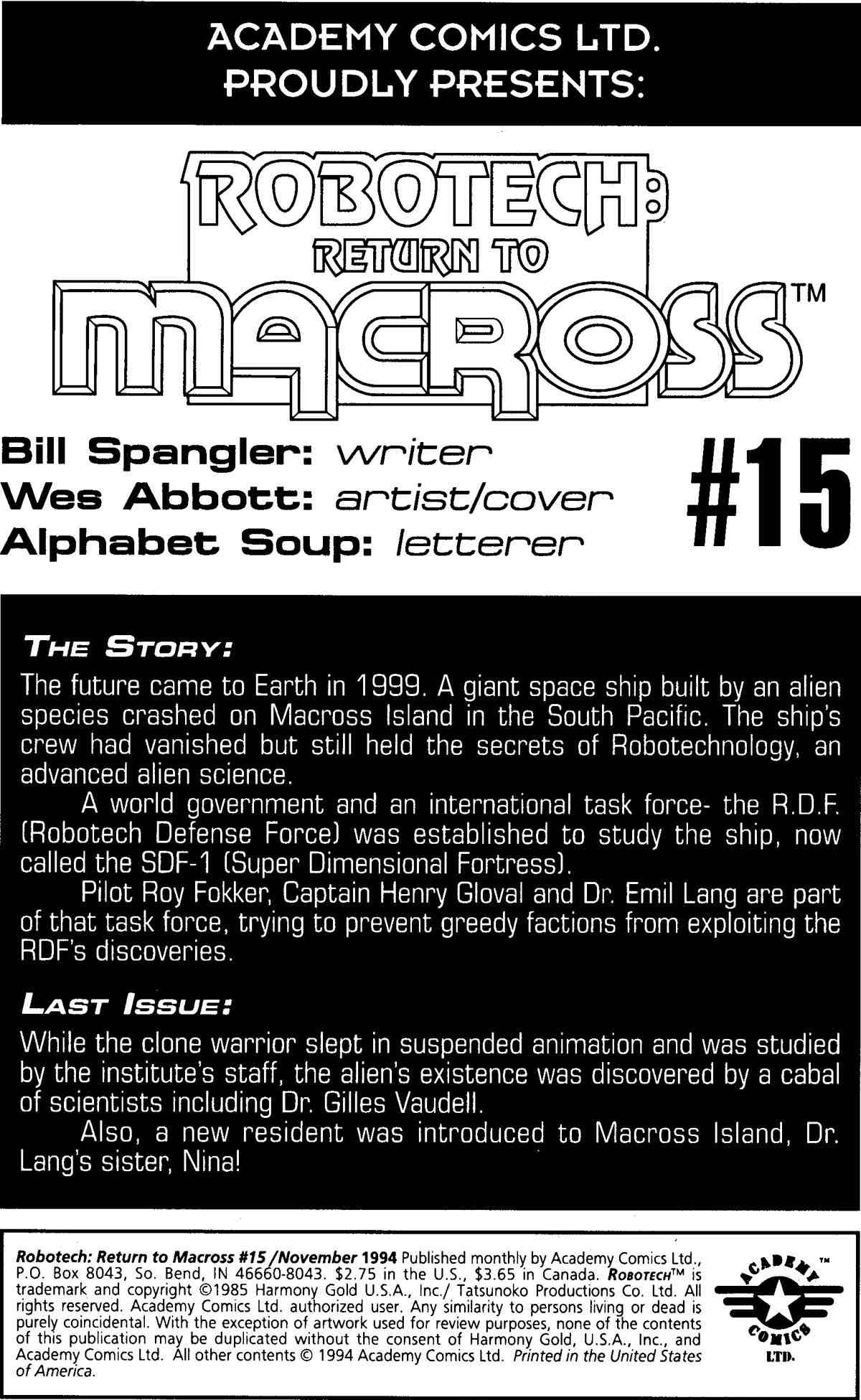 Read online Robotech: Return to Macross comic -  Issue #15 - 2
