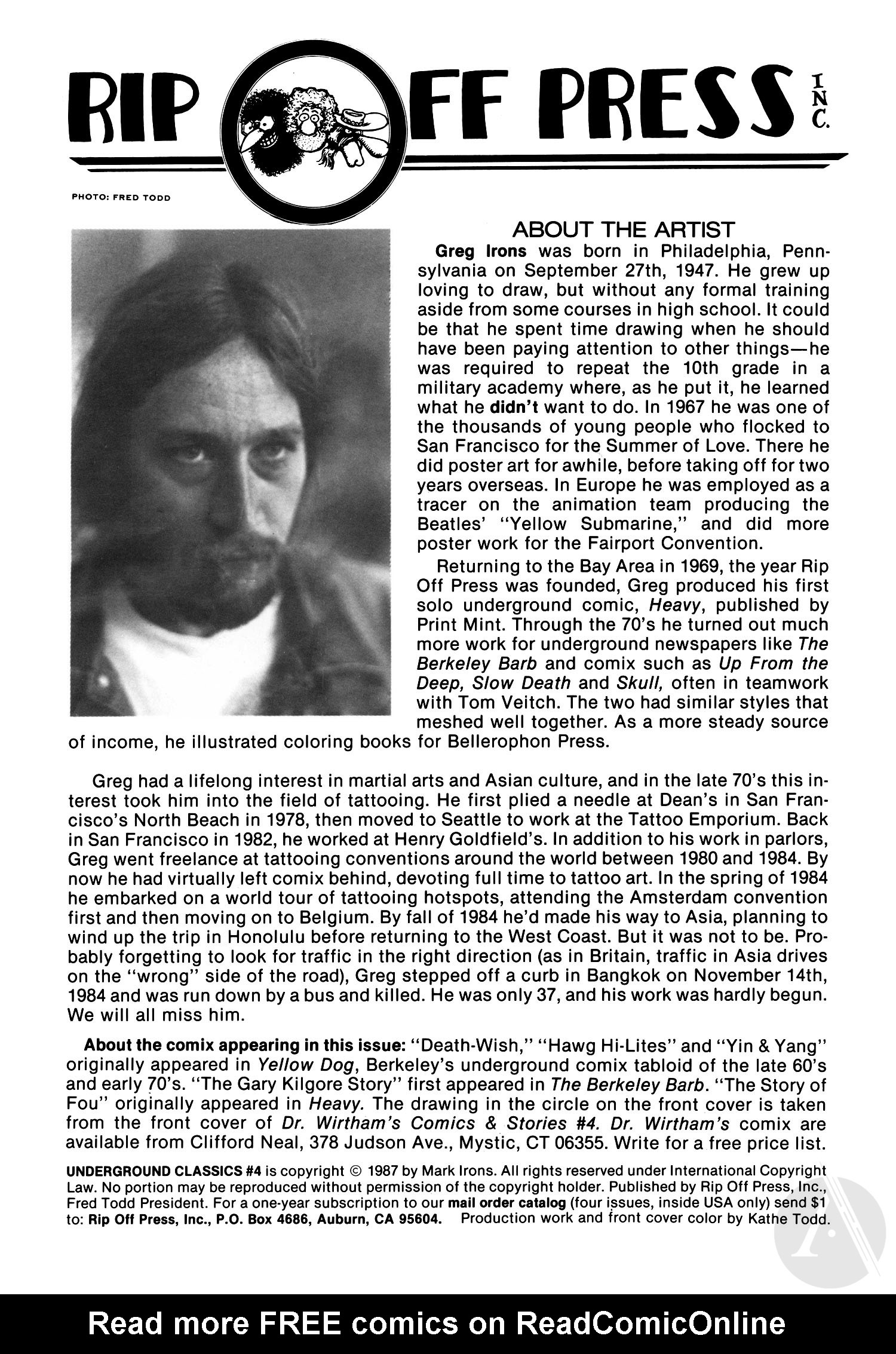 Read online Underground Classics comic -  Issue #4 - 2