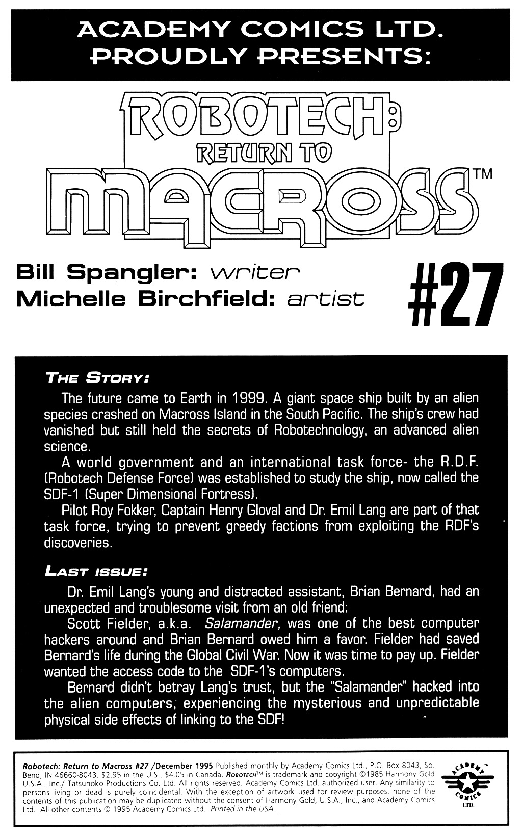 Read online Robotech: Return to Macross comic -  Issue #27 - 2