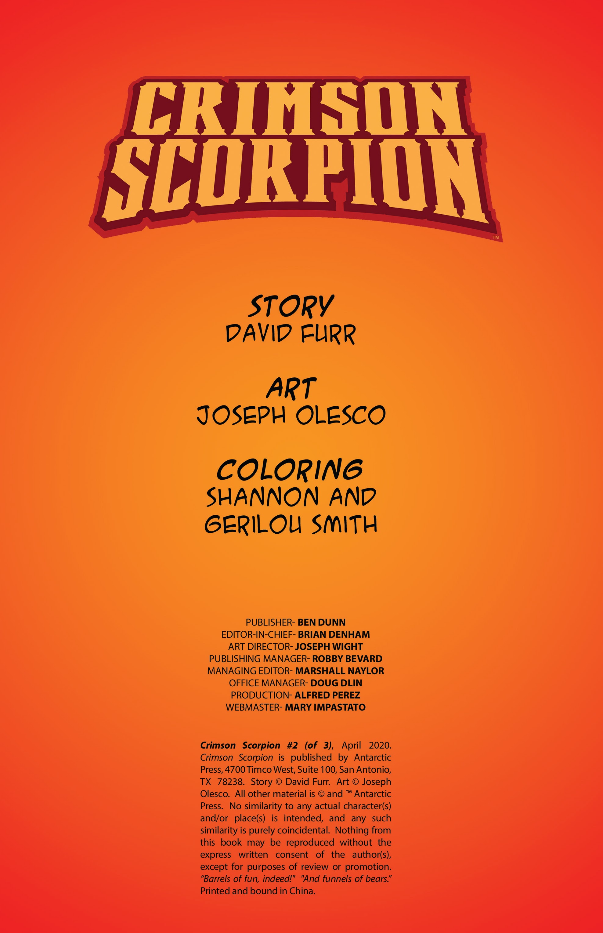 Read online Crimson Scorpion comic -  Issue #2 - 2