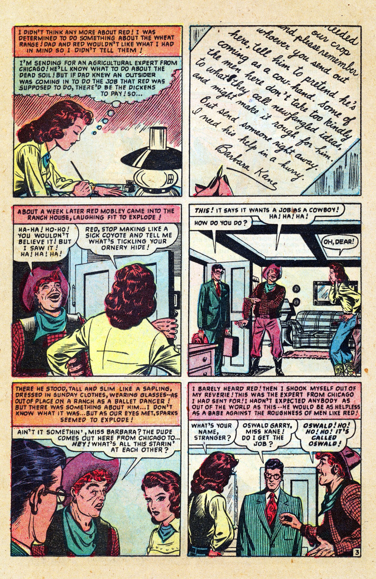 Read online Cowboy Romances comic -  Issue #1 - 16