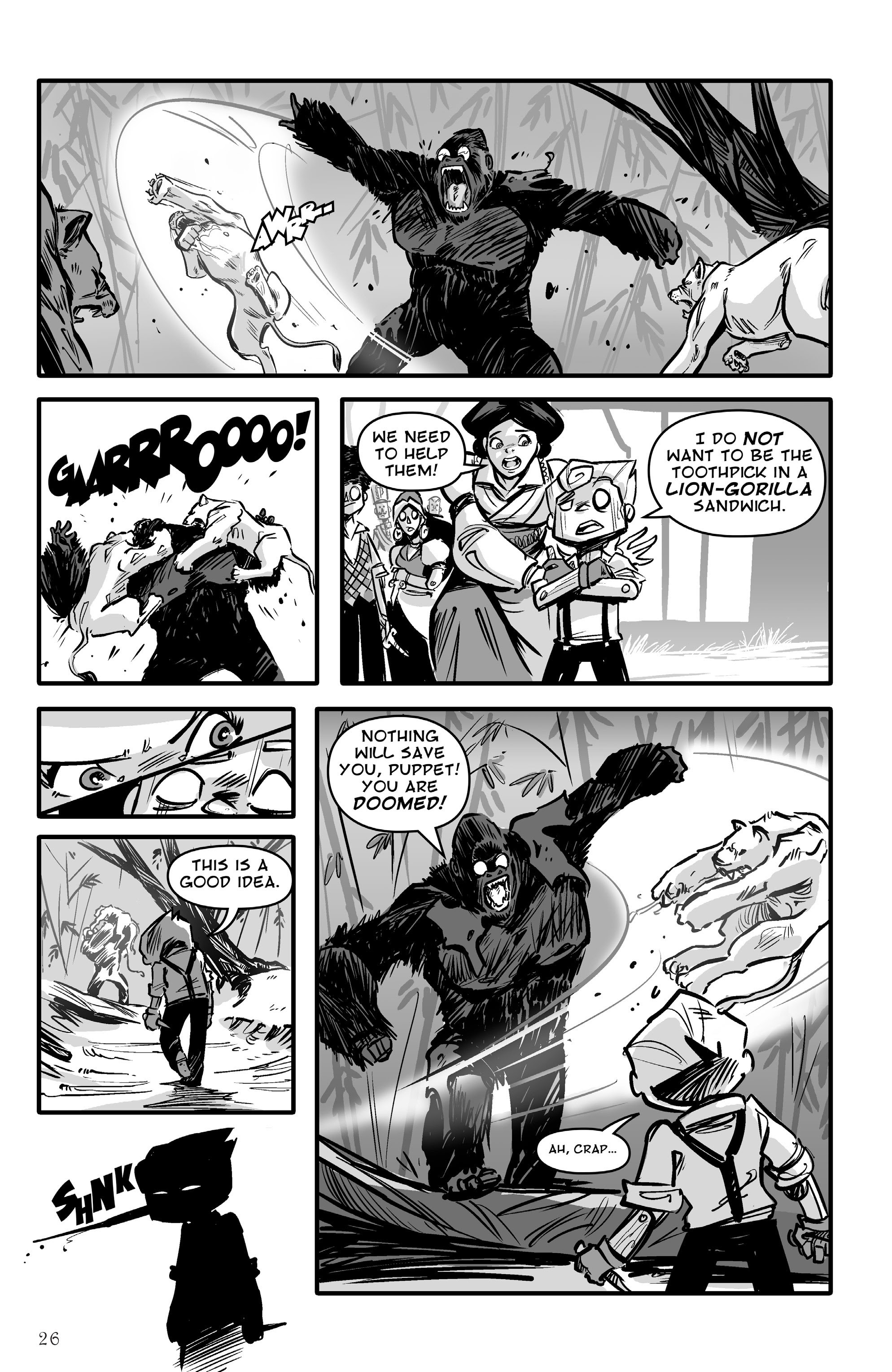 Read online Pinocchio, Vampire Slayer Versus the Vampire Zoo comic -  Issue # Full - 27