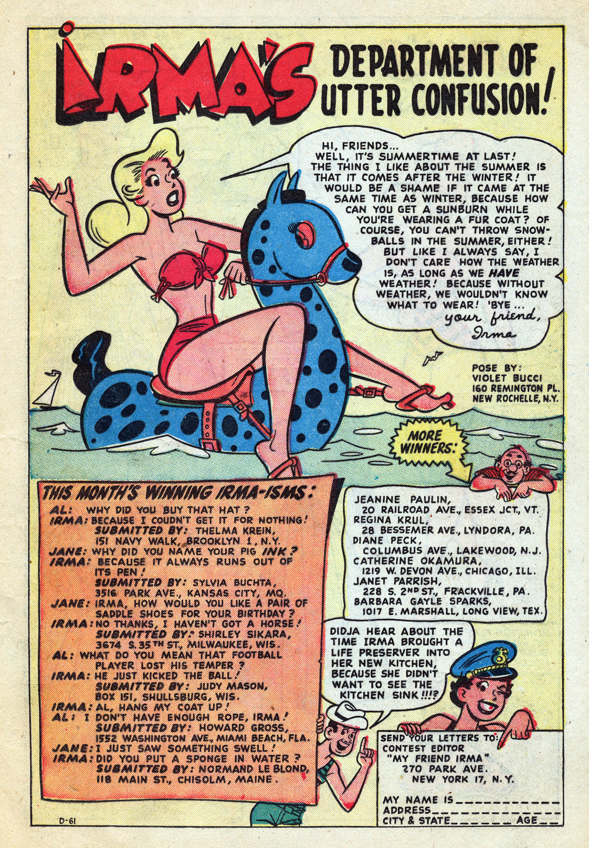 Read online My Friend Irma comic -  Issue #34 - 21