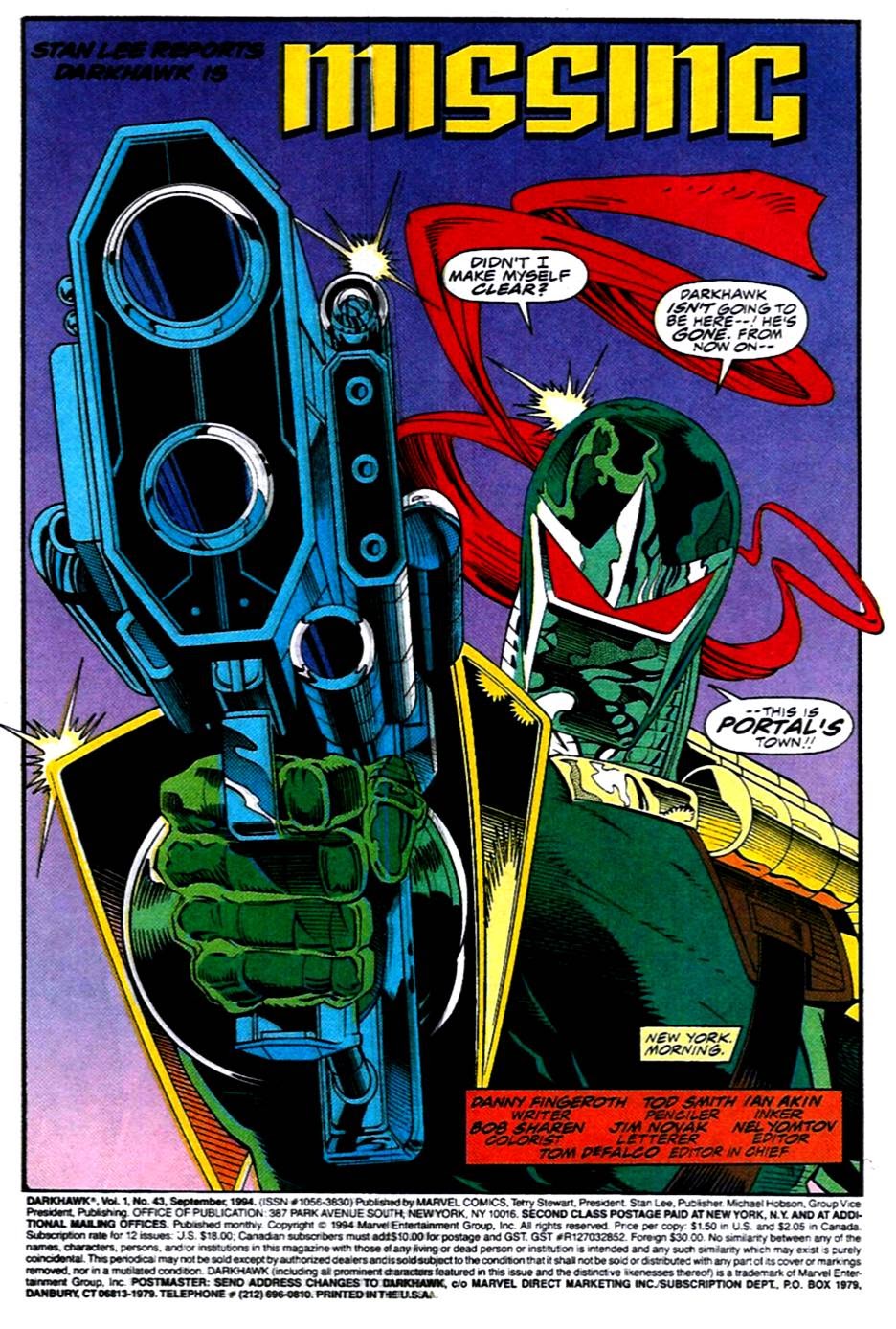 Read online Darkhawk (1991) comic -  Issue #43 - 2
