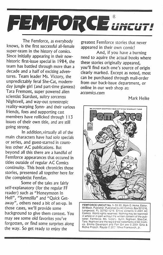 Read online Femforce Uncut comic -  Issue # Full - 2