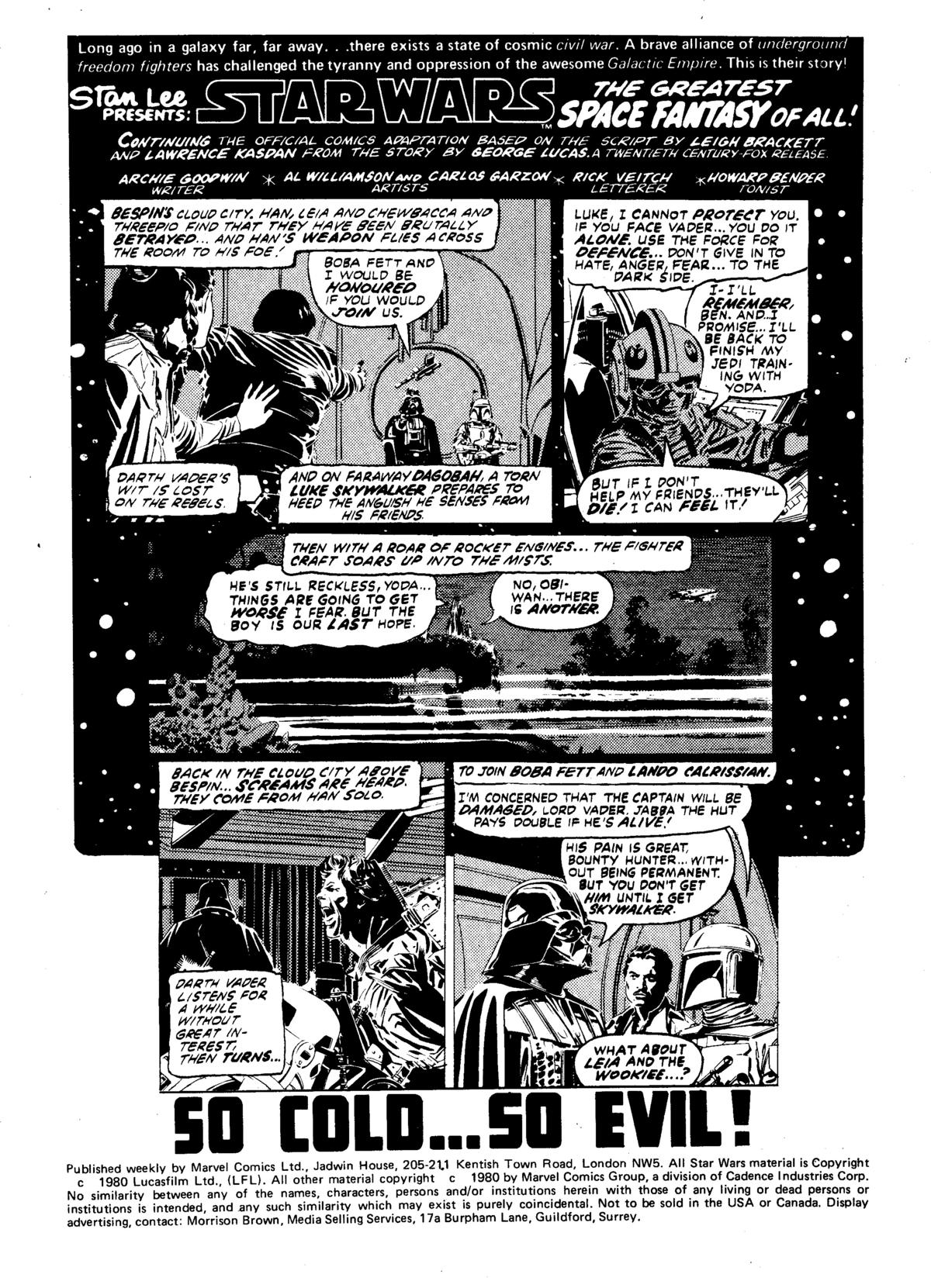 Read online Star Wars Weekly: The Empire Strikes Back comic -  Issue #132 - 3
