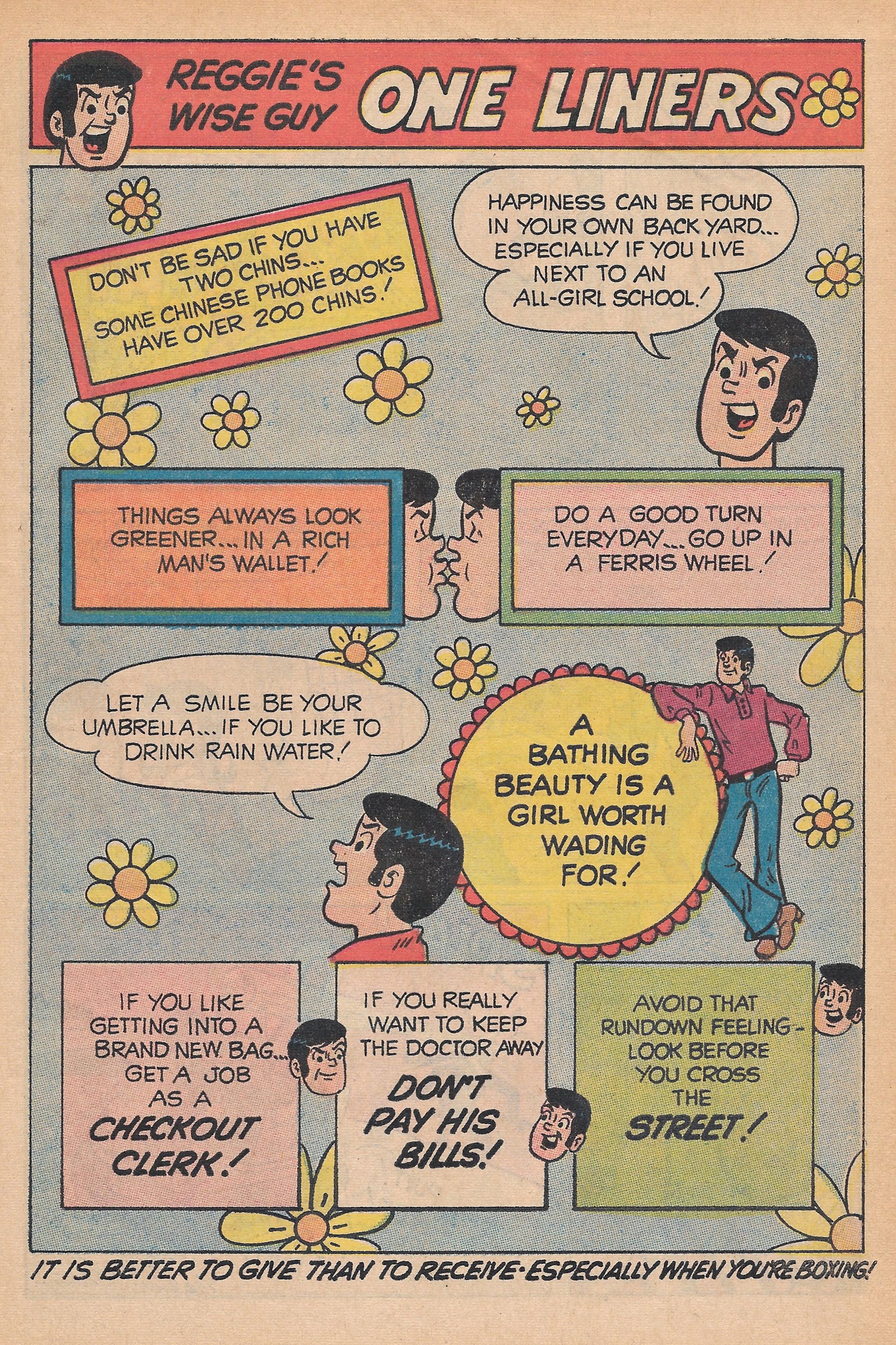 Read online Reggie's Wise Guy Jokes comic -  Issue #11 - 61