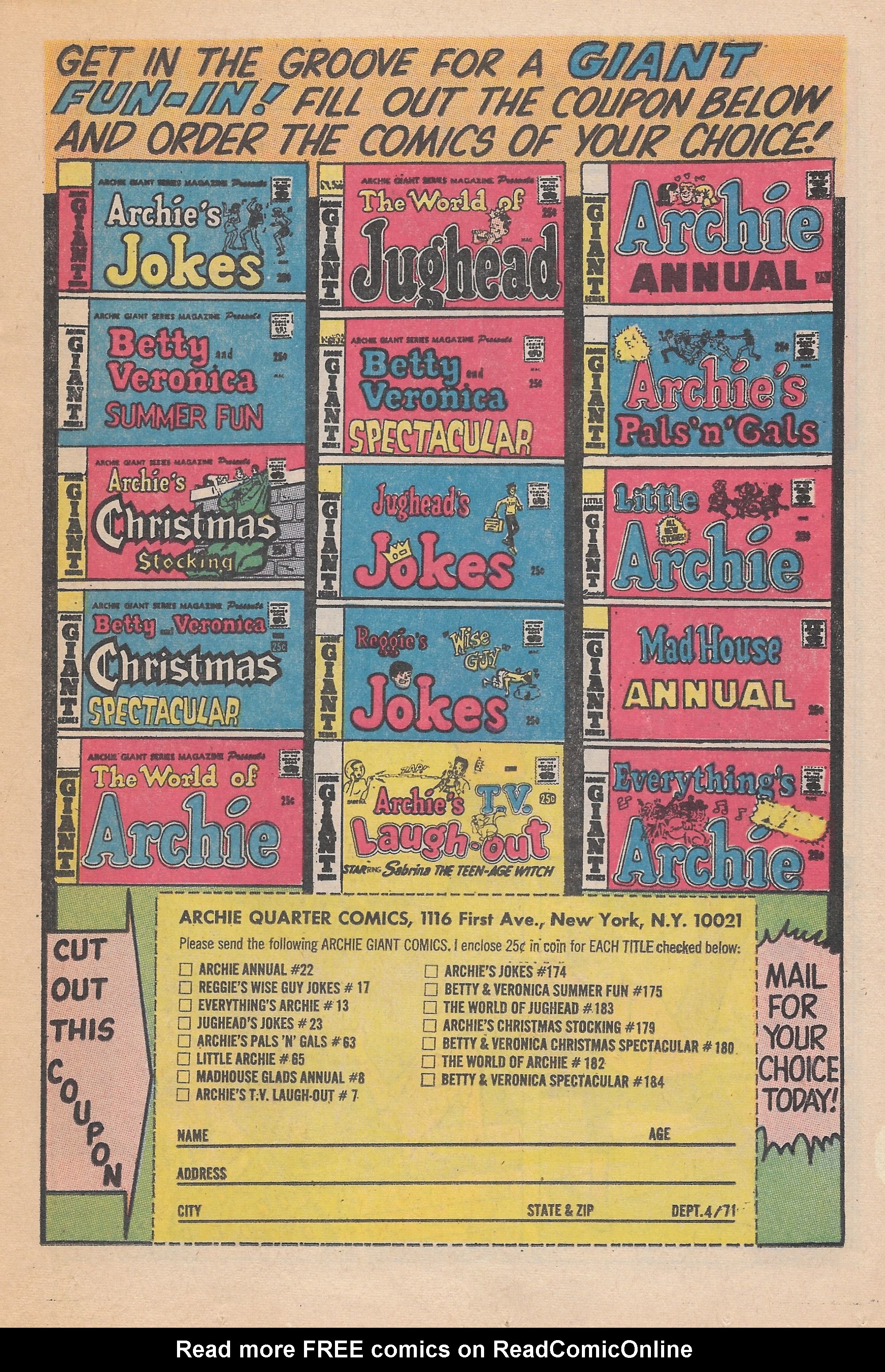 Read online Jughead's Jokes comic -  Issue #23 - 27
