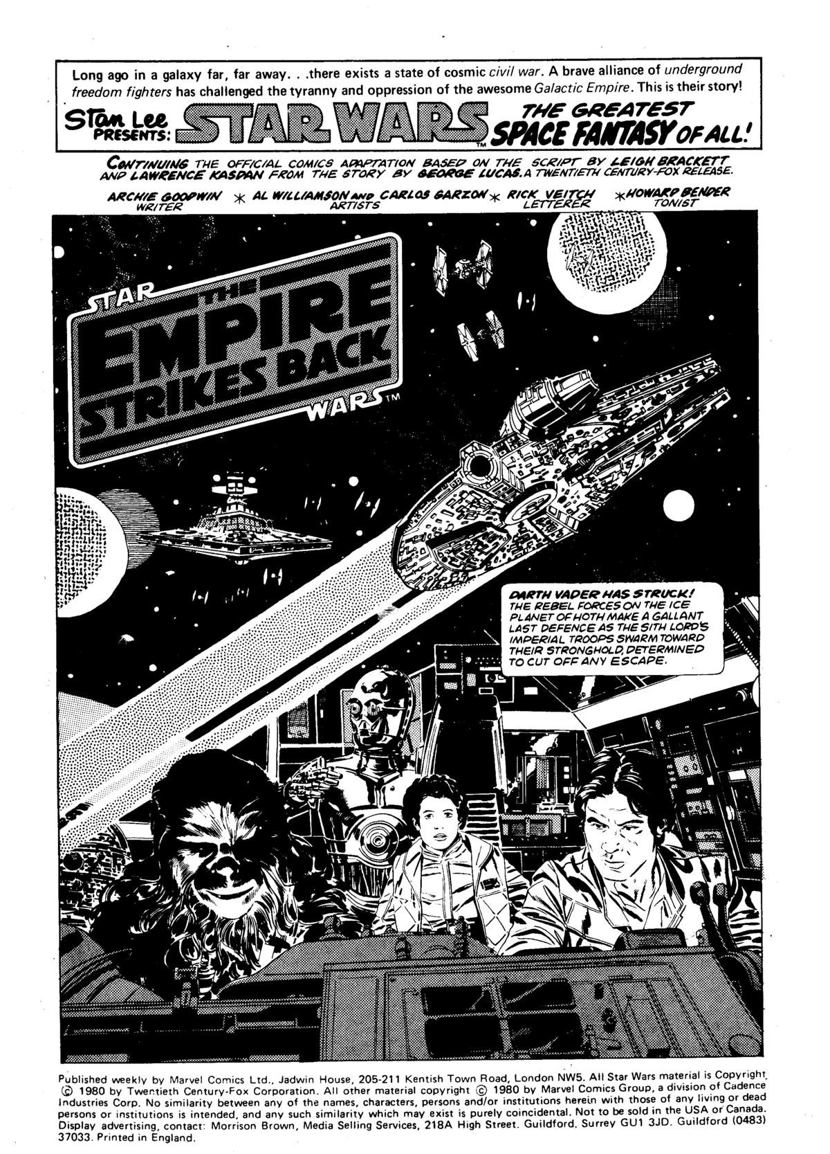 Read online Star Wars Weekly: The Empire Strikes Back comic -  Issue #124 - 3