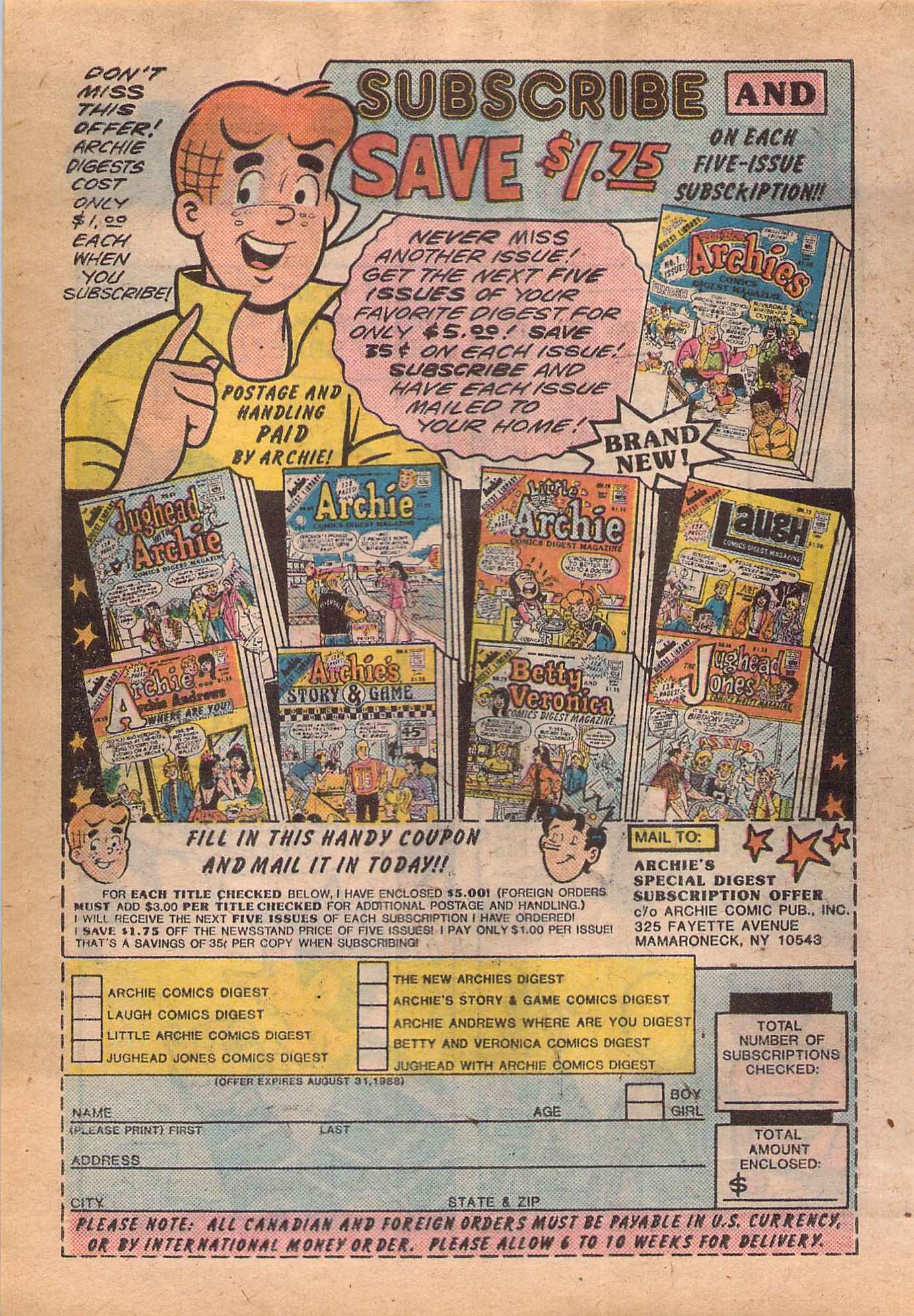 Read online Archie's Double Digest Magazine comic -  Issue #34 - 190