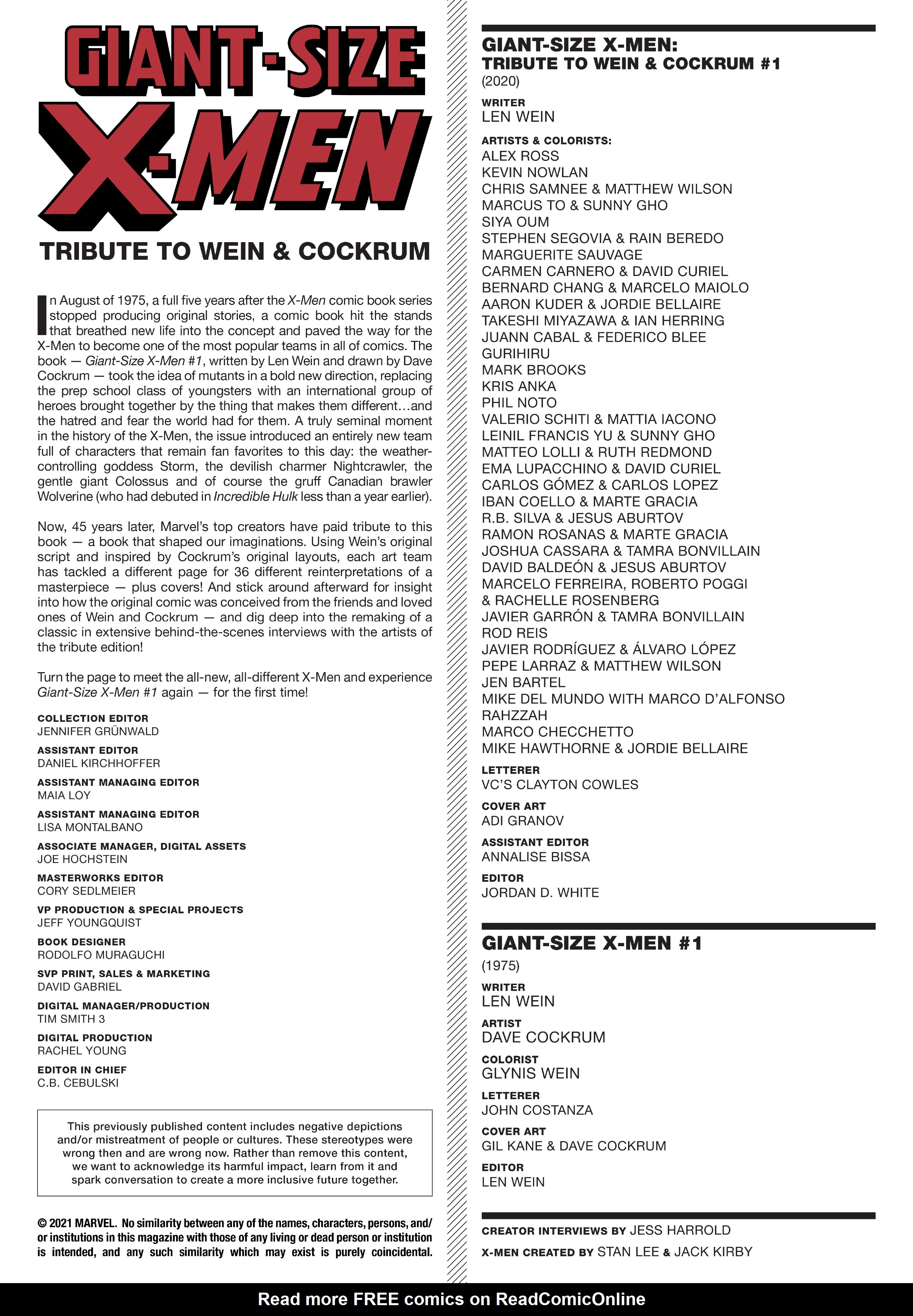 Read online Giant-Size X-Men: Tribute To Wein & Cockrum Gallery Edition comic -  Issue # TPB (Part 1) - 3