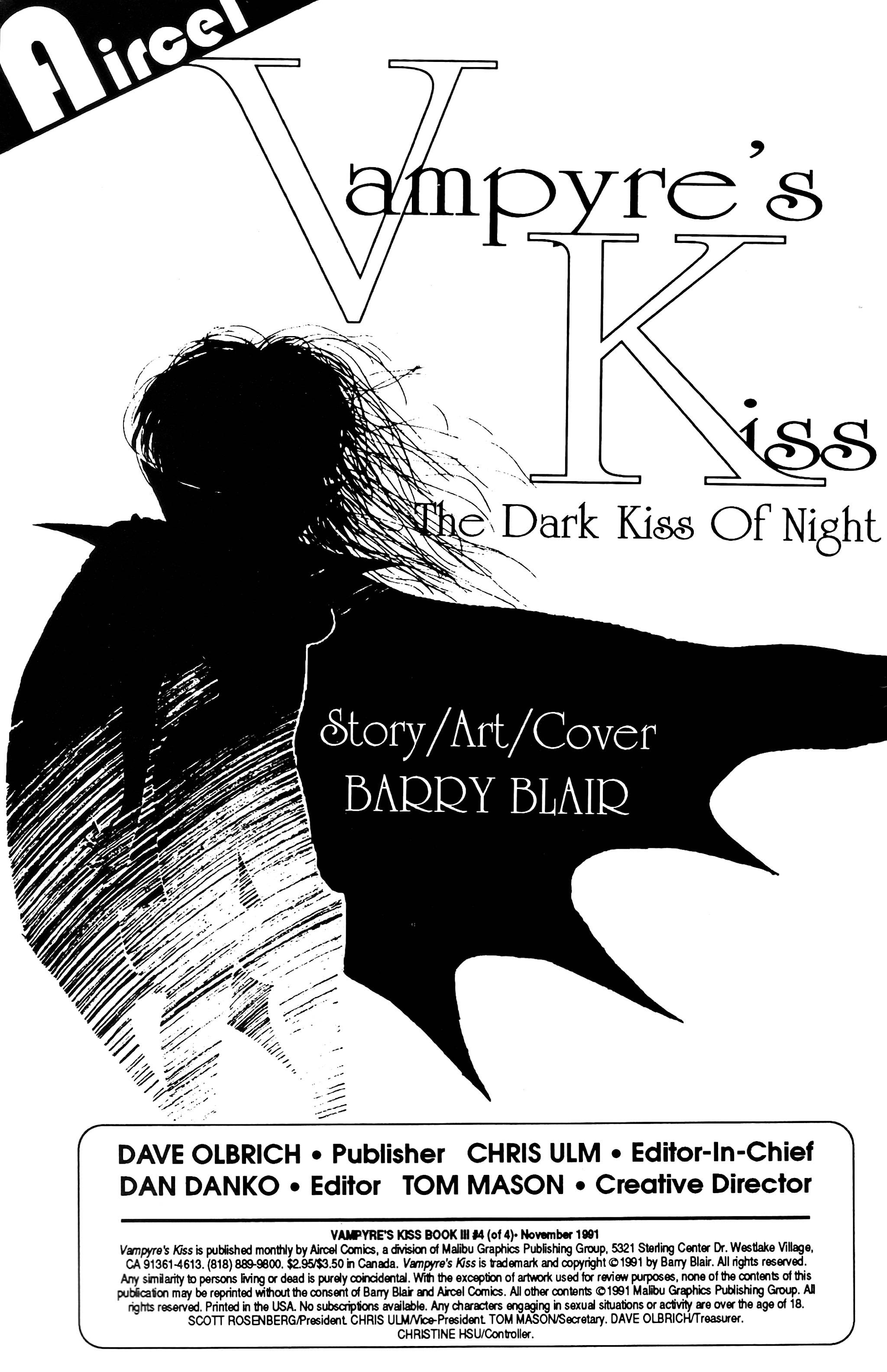 Read online Vampyre's Kiss: The Dark Kiss of Night comic -  Issue #4 - 2