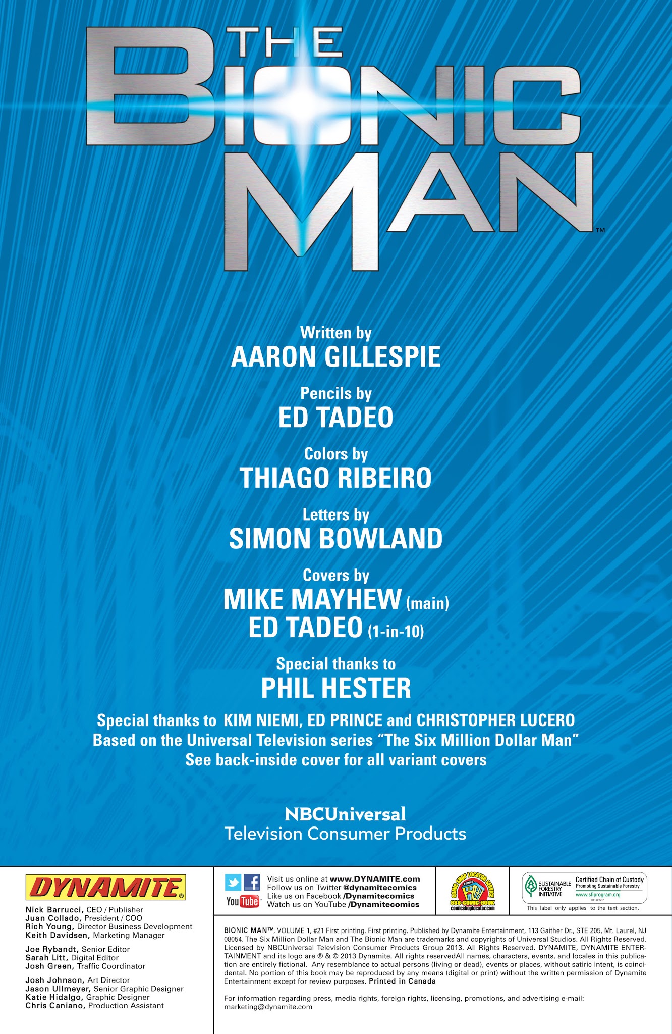 Read online Bionic Man comic -  Issue #21 - 2