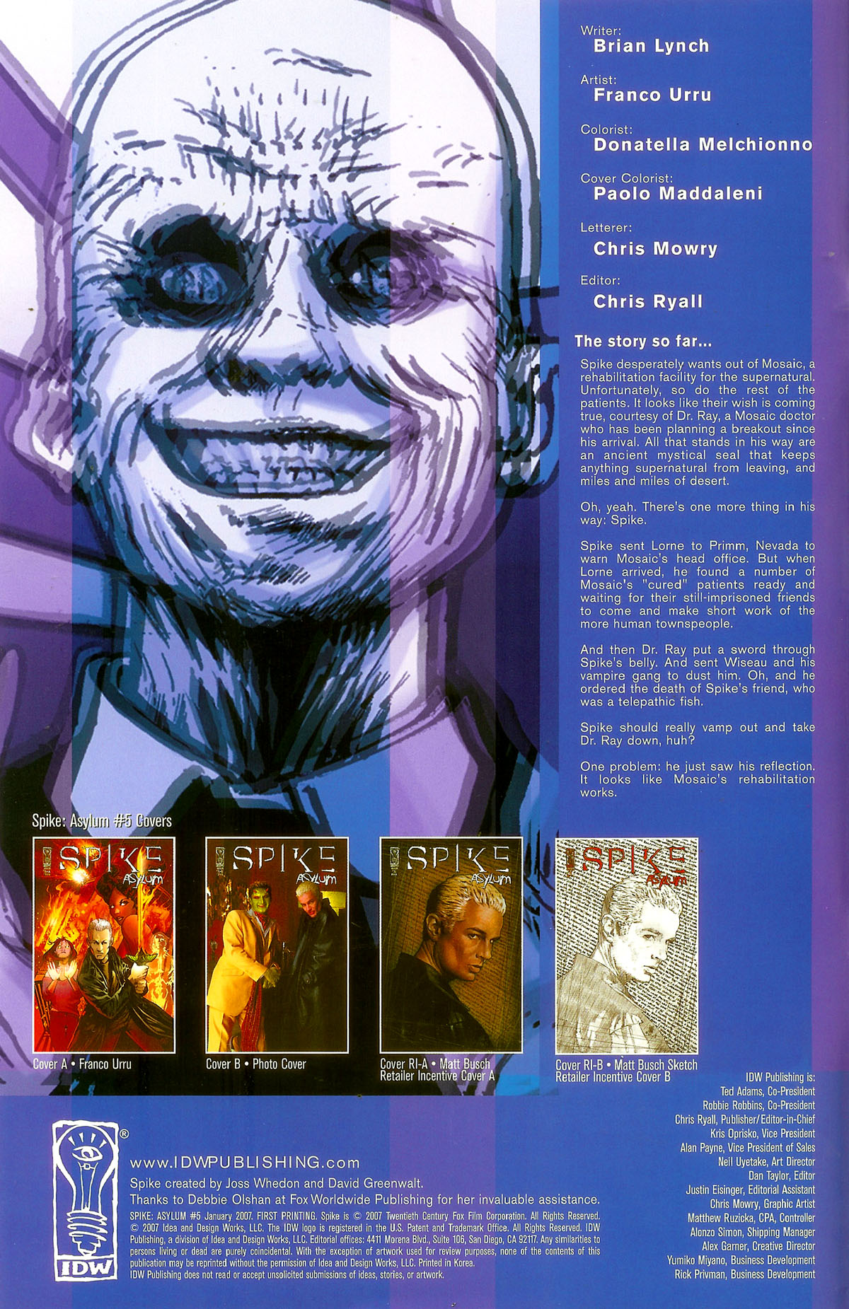 Read online Spike: Asylum comic -  Issue #5 - 2