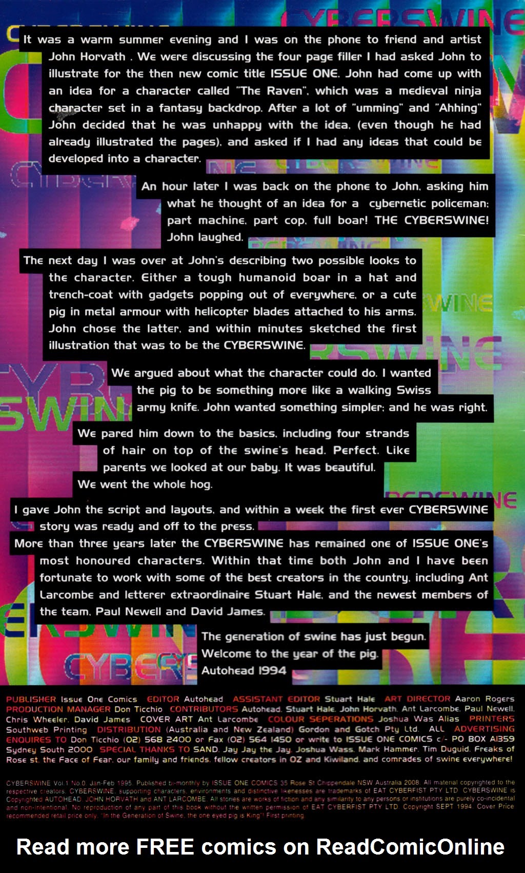 Read online Cyberswine comic -  Issue #0 - 2