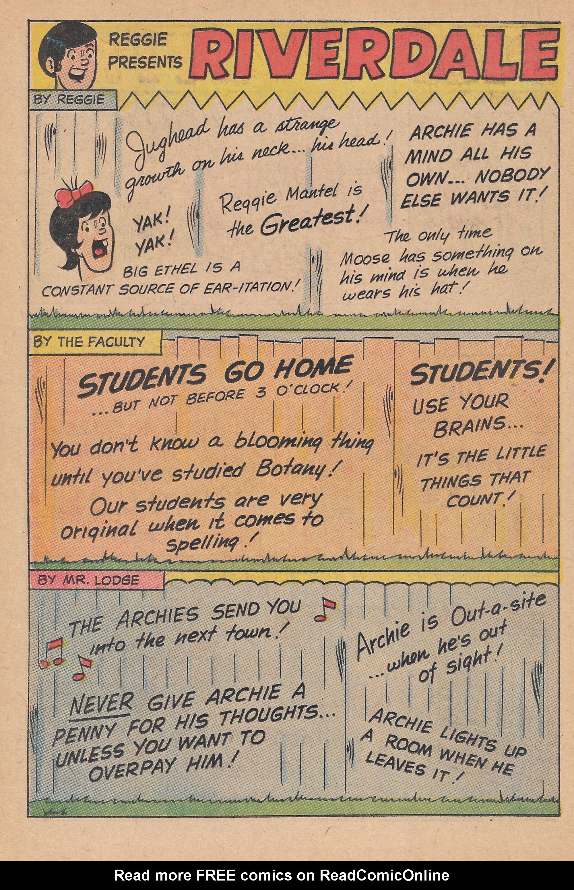 Read online Reggie's Wise Guy Jokes comic -  Issue #6 - 10