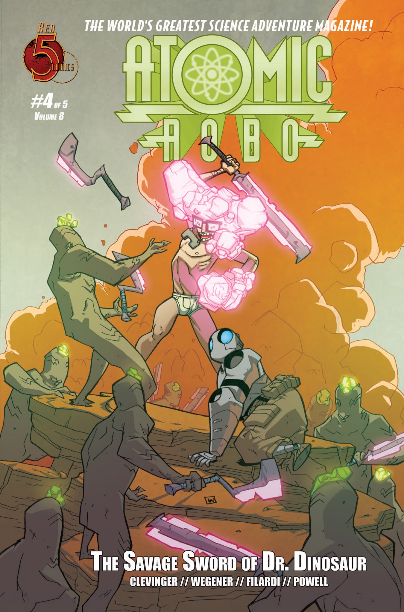 Read online Atomic Robo and the Savage Sword of Dr. Dinosaur comic -  Issue #4 - 1