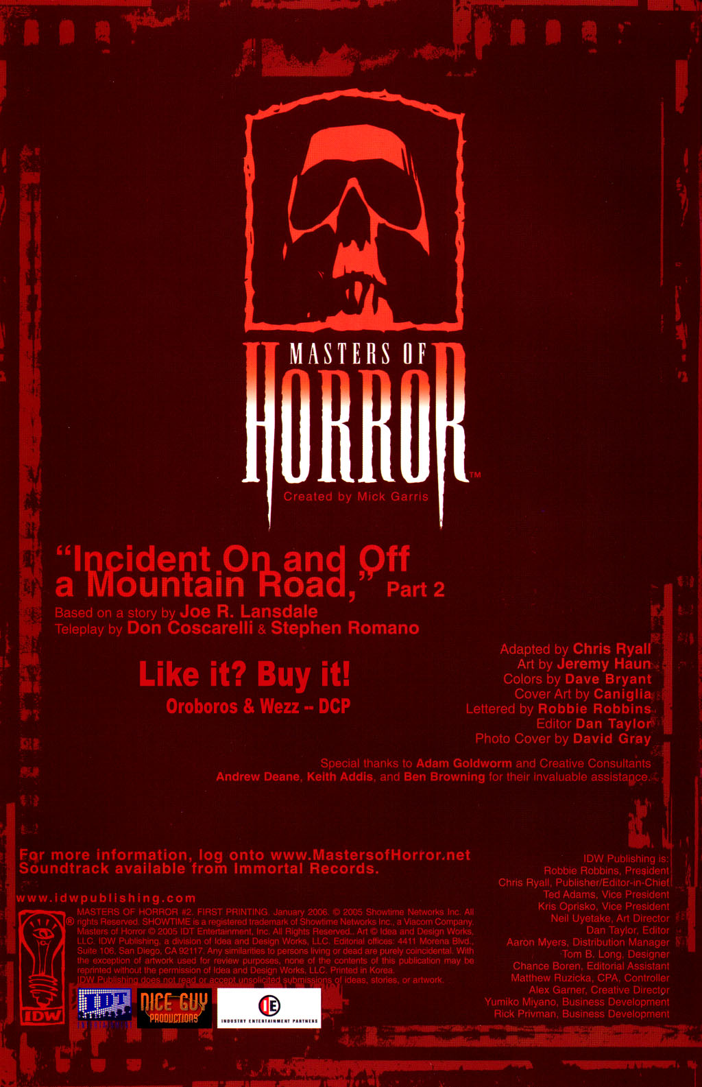 Read online Masters of Horror comic -  Issue #2 - 2