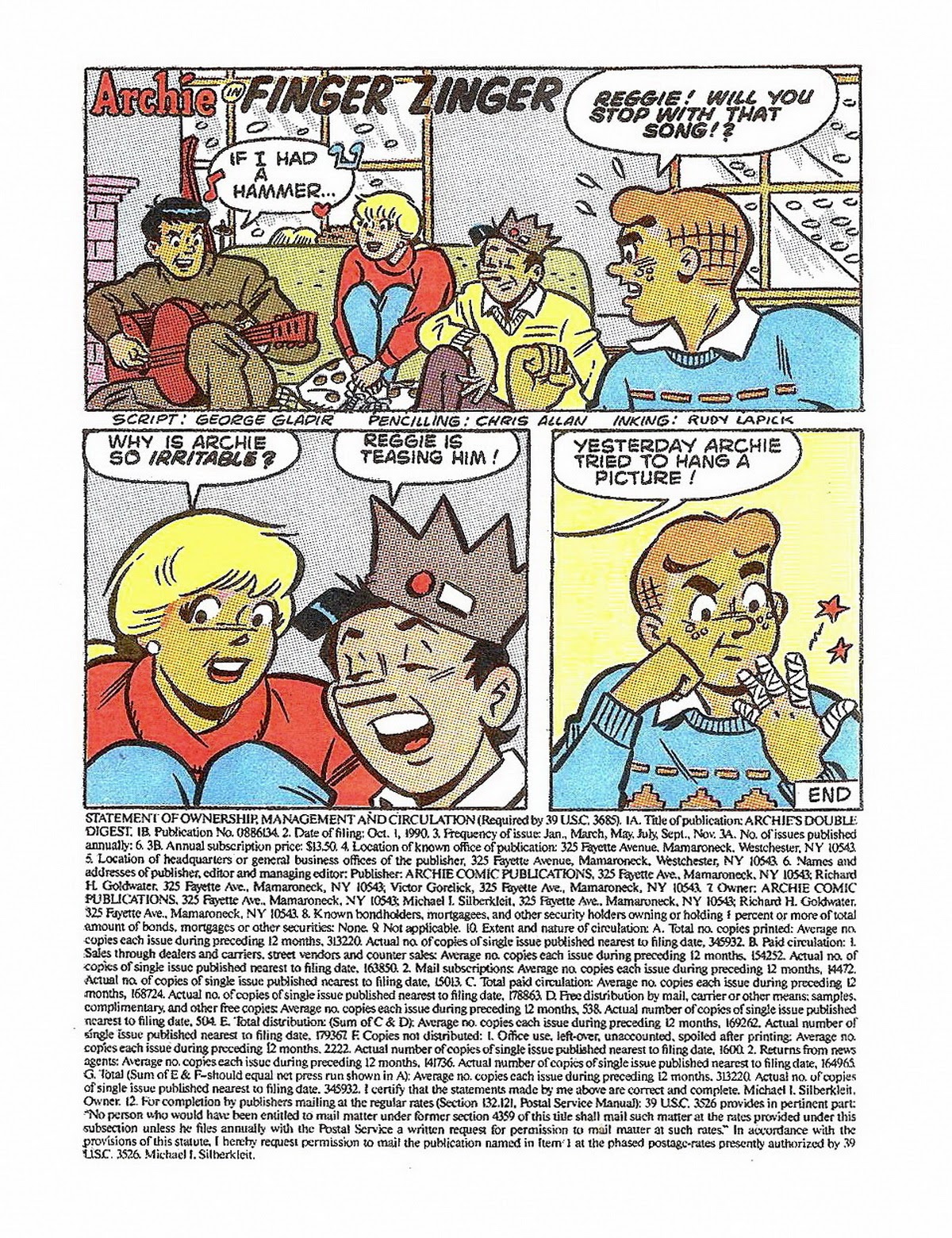 Read online Archie's Double Digest Magazine comic -  Issue #52 - 182