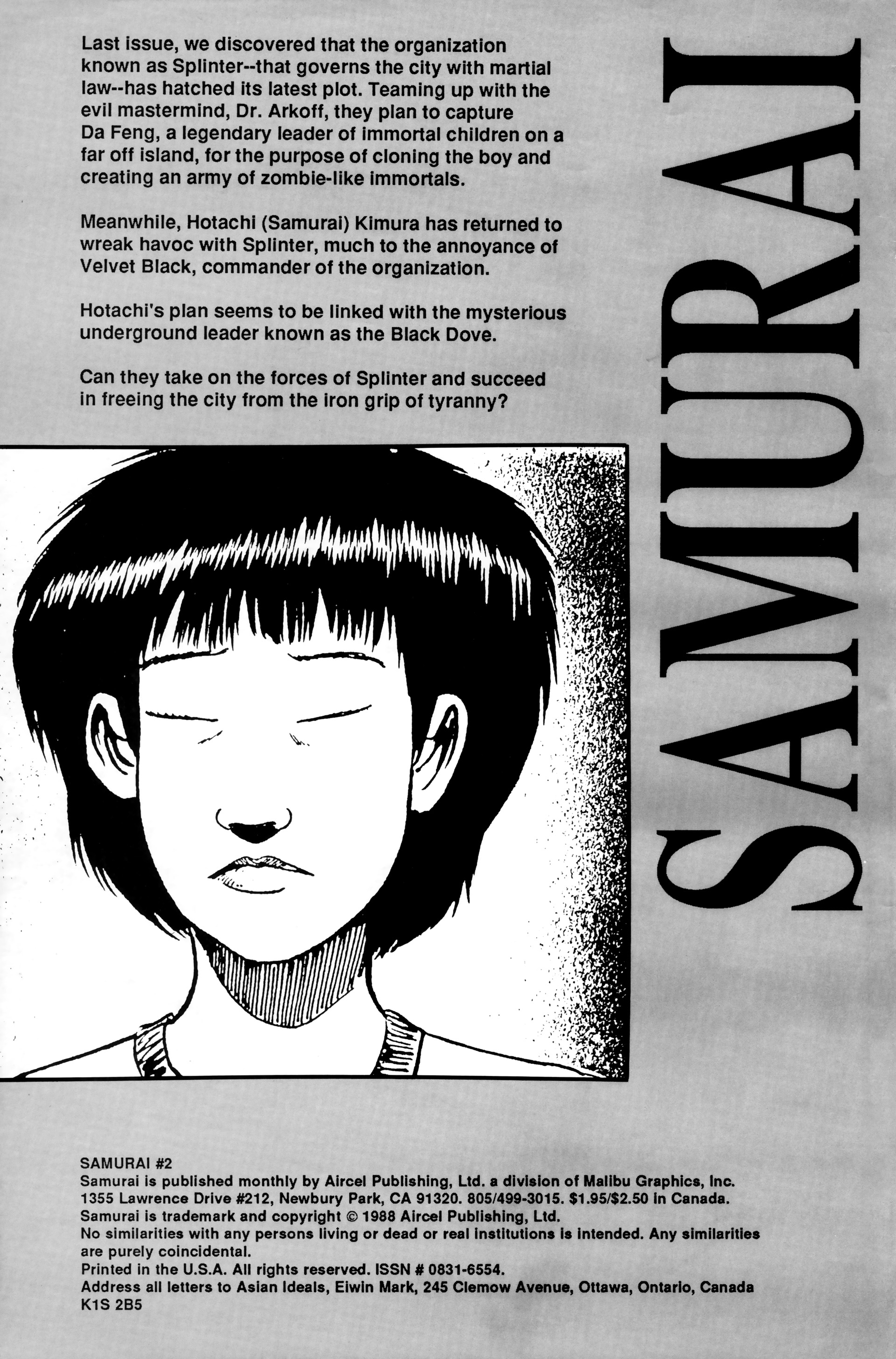 Read online Samurai (1988) comic -  Issue #2 - 2