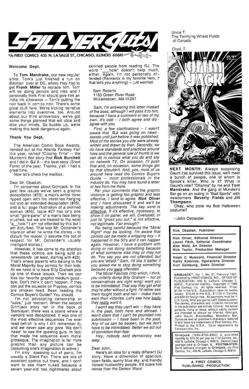 Read online Grimjack comic -  Issue #31 - 2